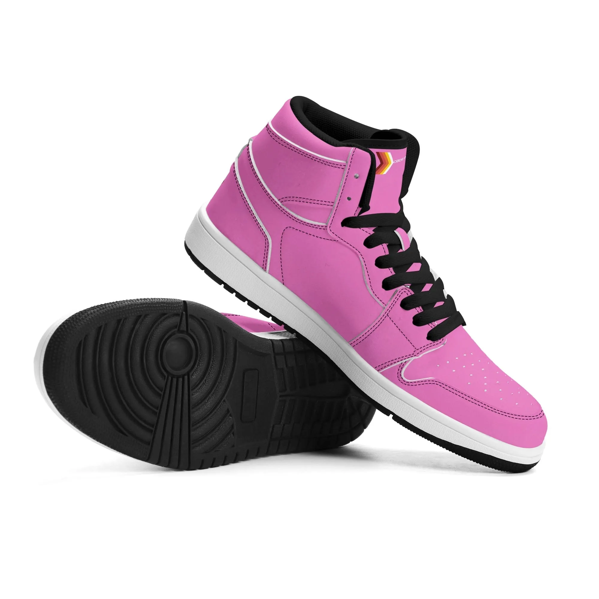 Mens Premium High Top Leather Sneakers