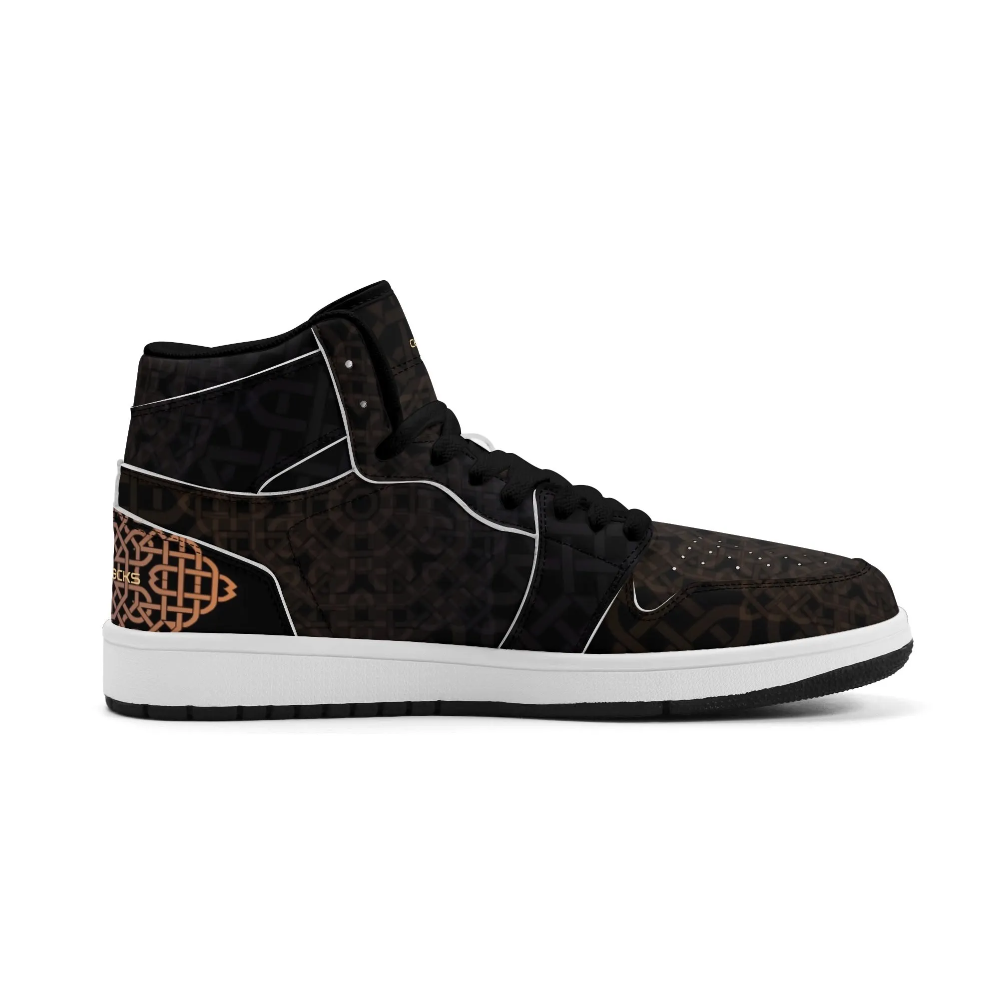Mens Premium High Top Leather Sneakers