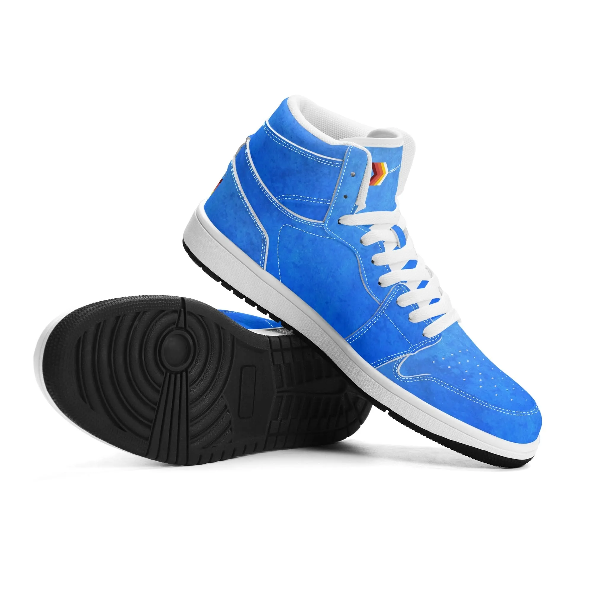 Mens Premium High Top Leather Sneakers