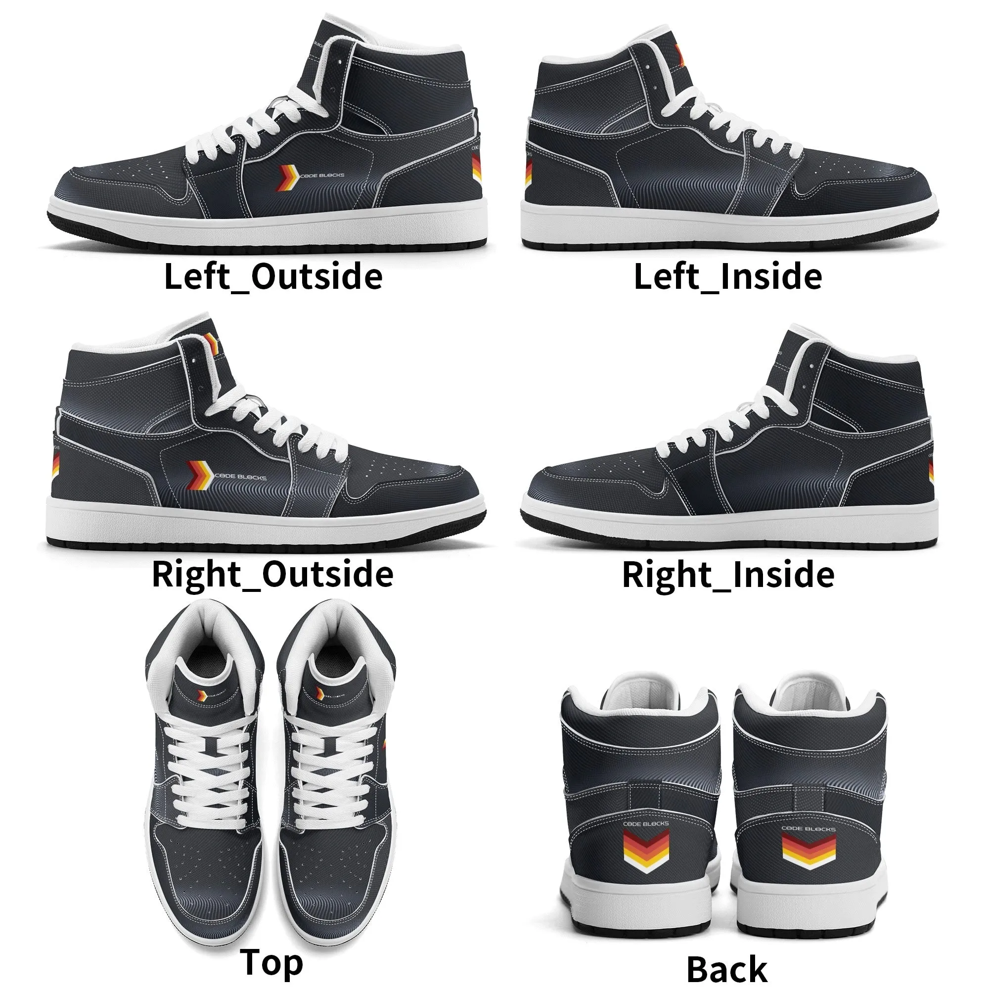 Mens Premium High Top Leather Sneakers