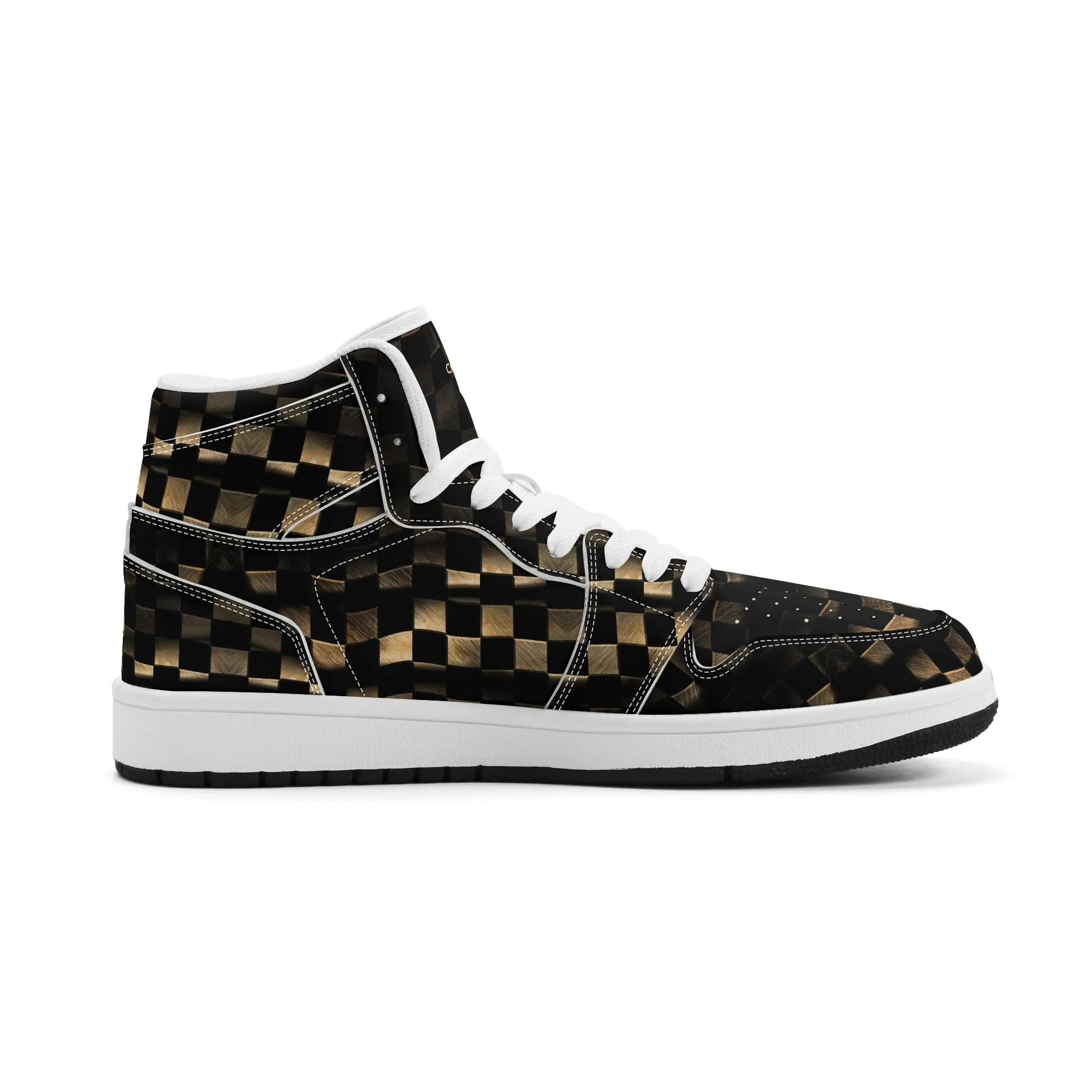 Mens Premium High Top Leather Sneakers