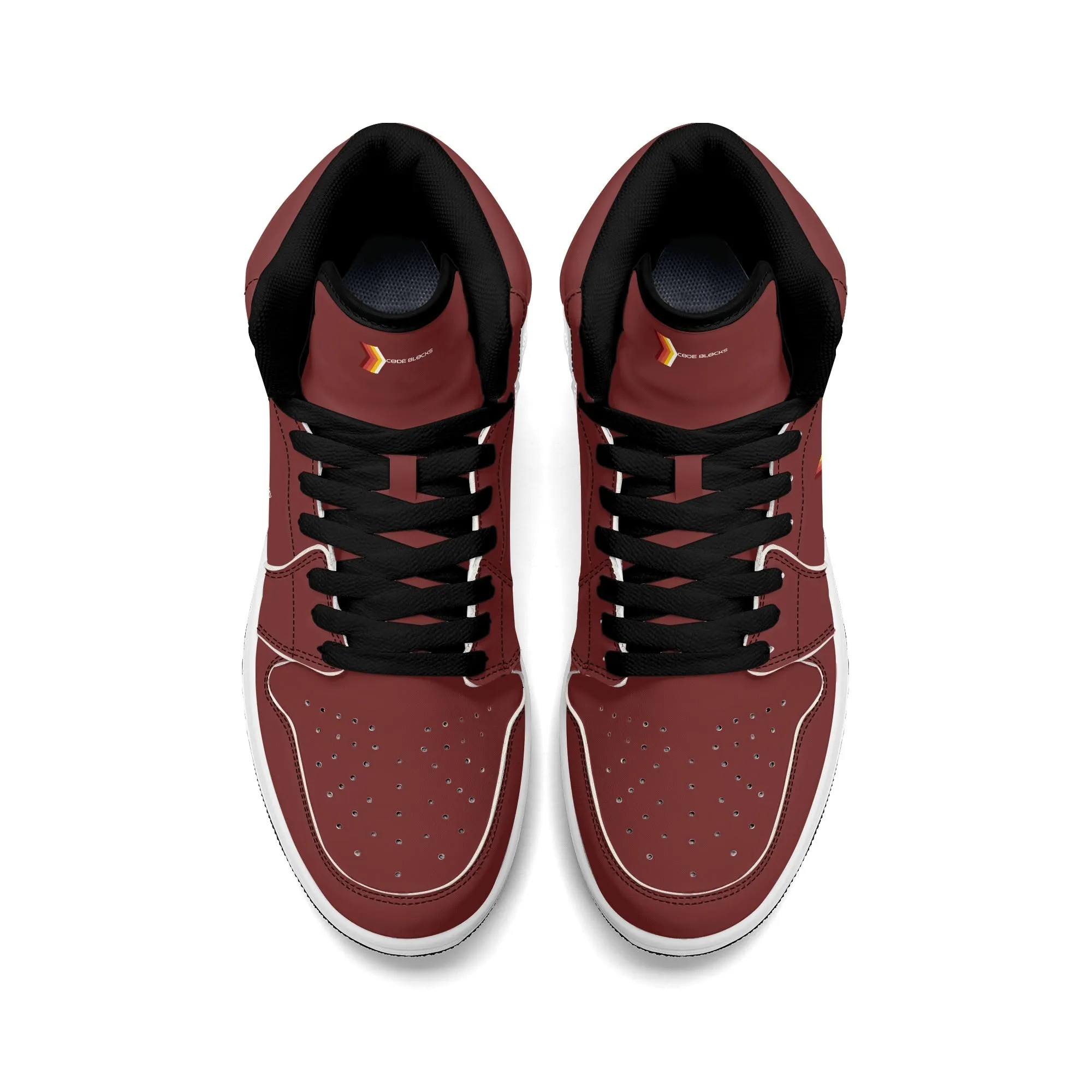 Mens Premium High Top Leather Sneakers