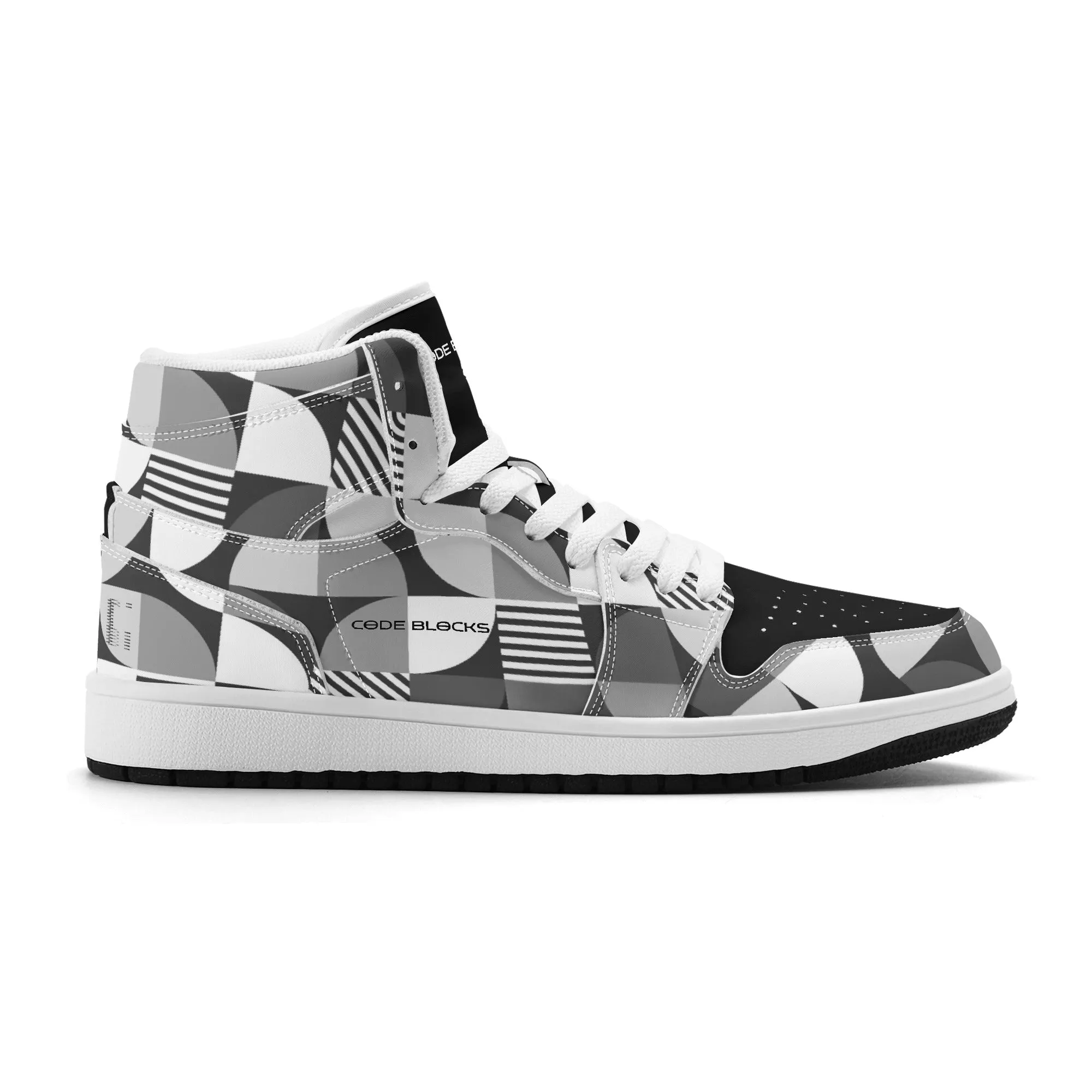 Mens Premium High Top Leather Sneakers