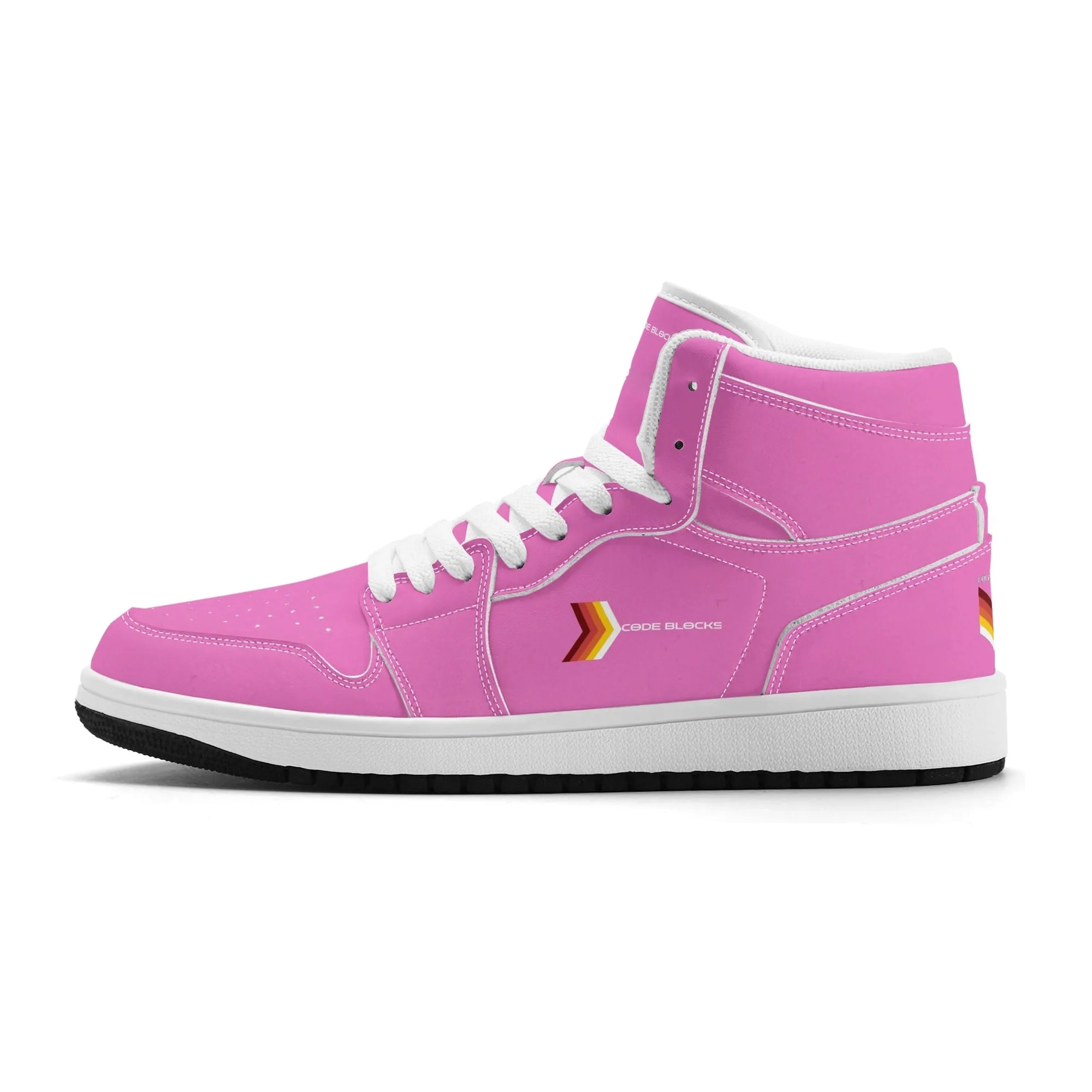 Mens Premium High Top Leather Sneakers