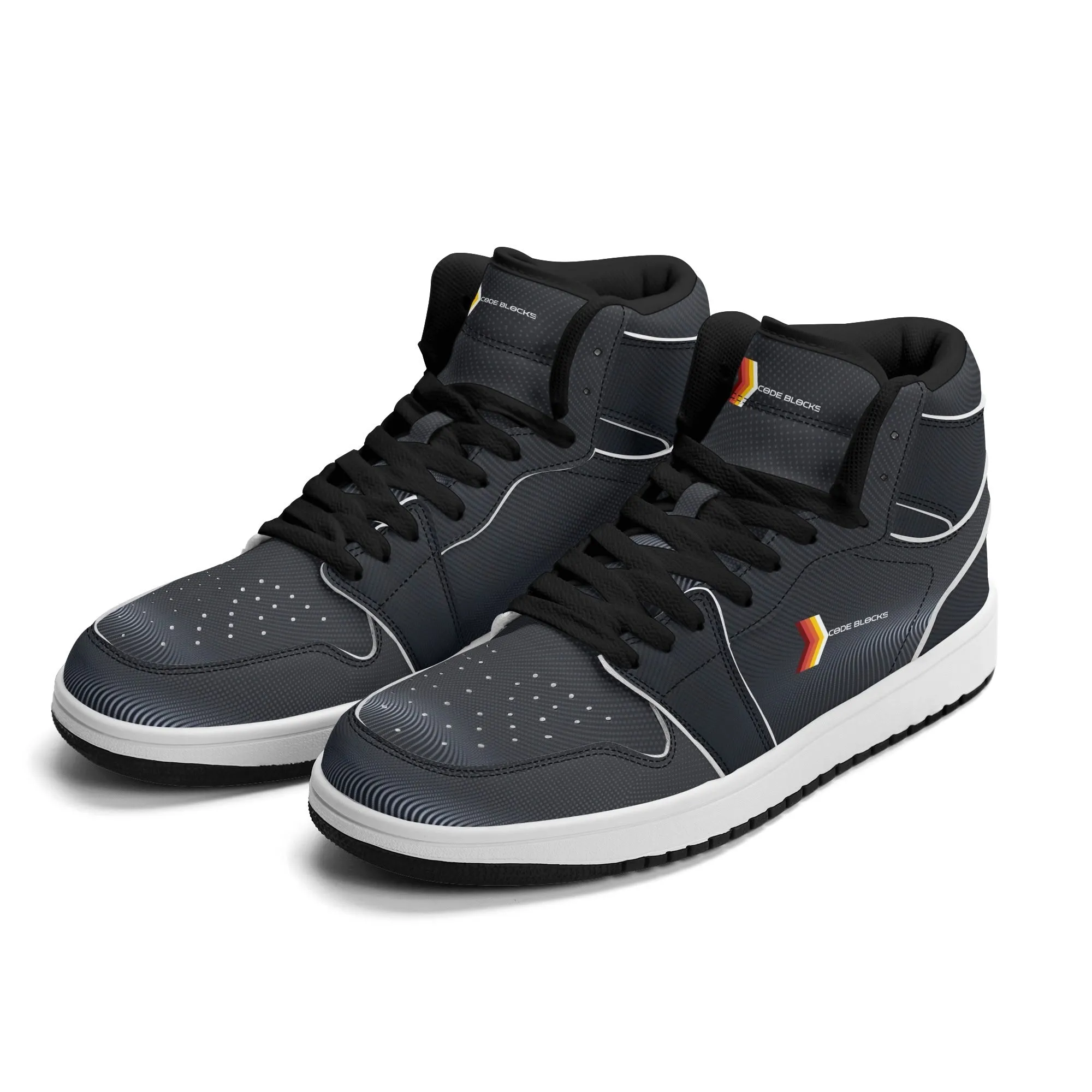 Mens Premium High Top Leather Sneakers