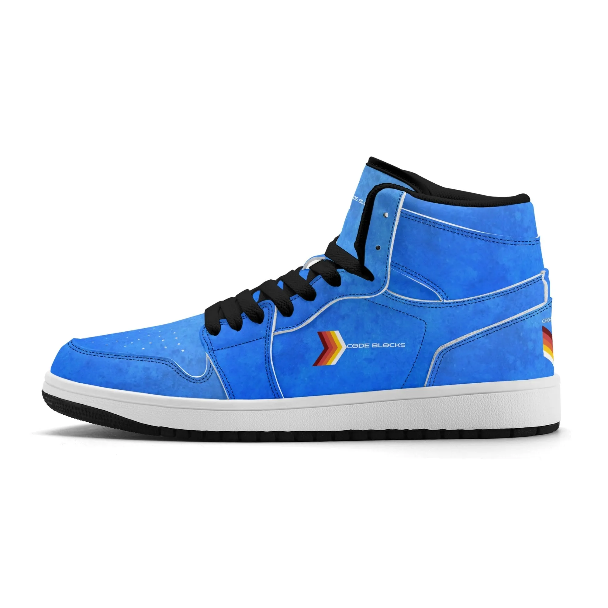 Mens Premium High Top Leather Sneakers