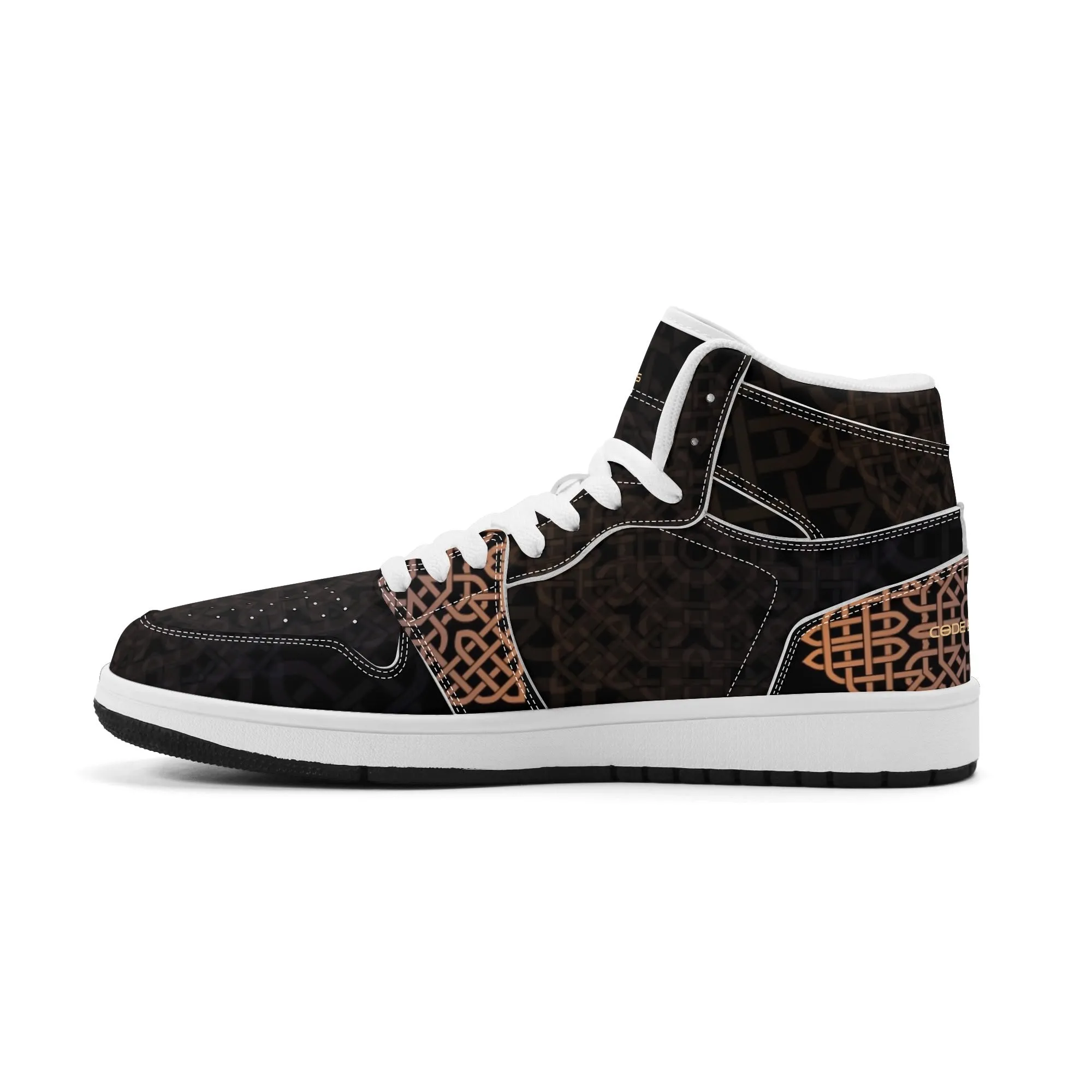 Mens Premium High Top Leather Sneakers