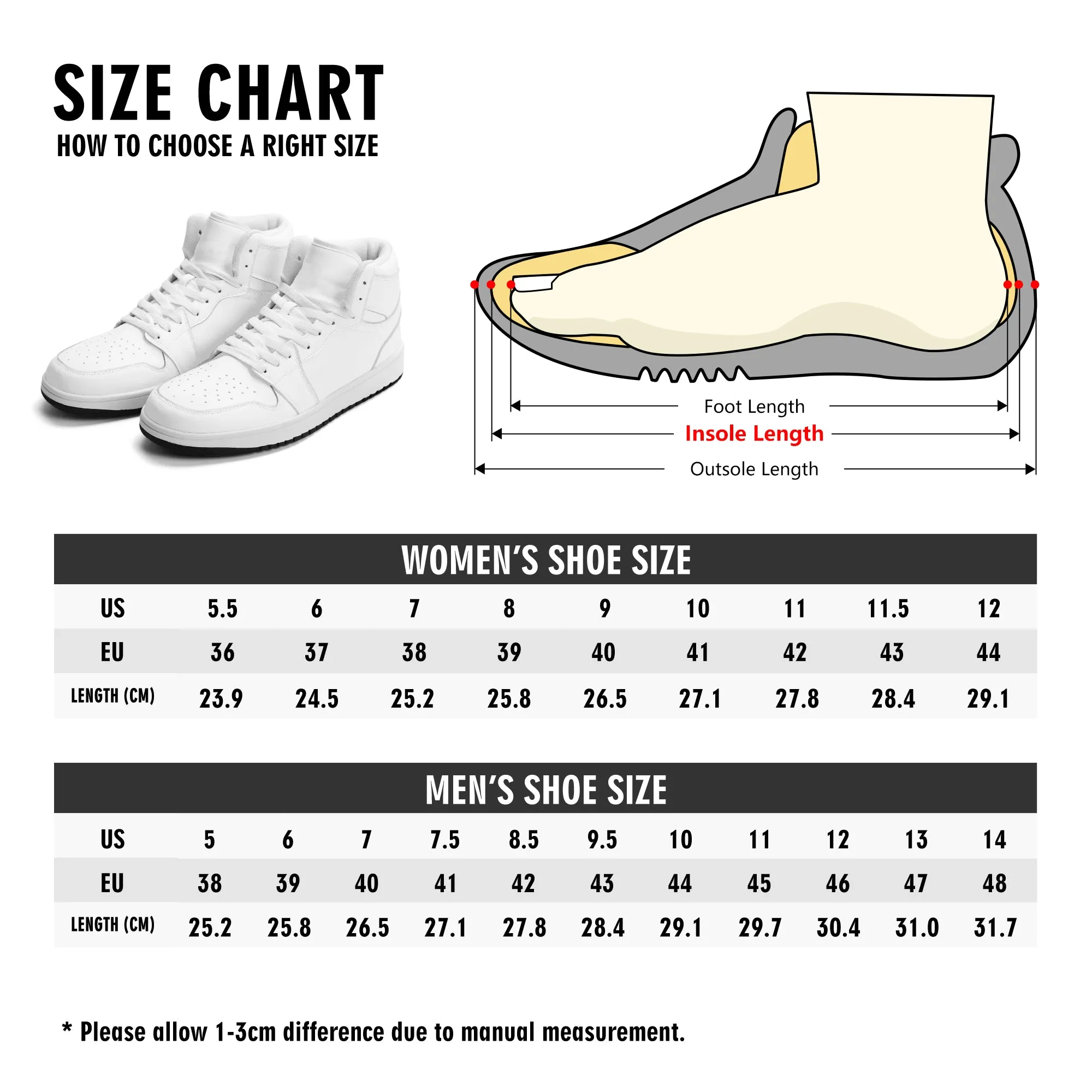 Mens Premium High Top Leather Sneakers