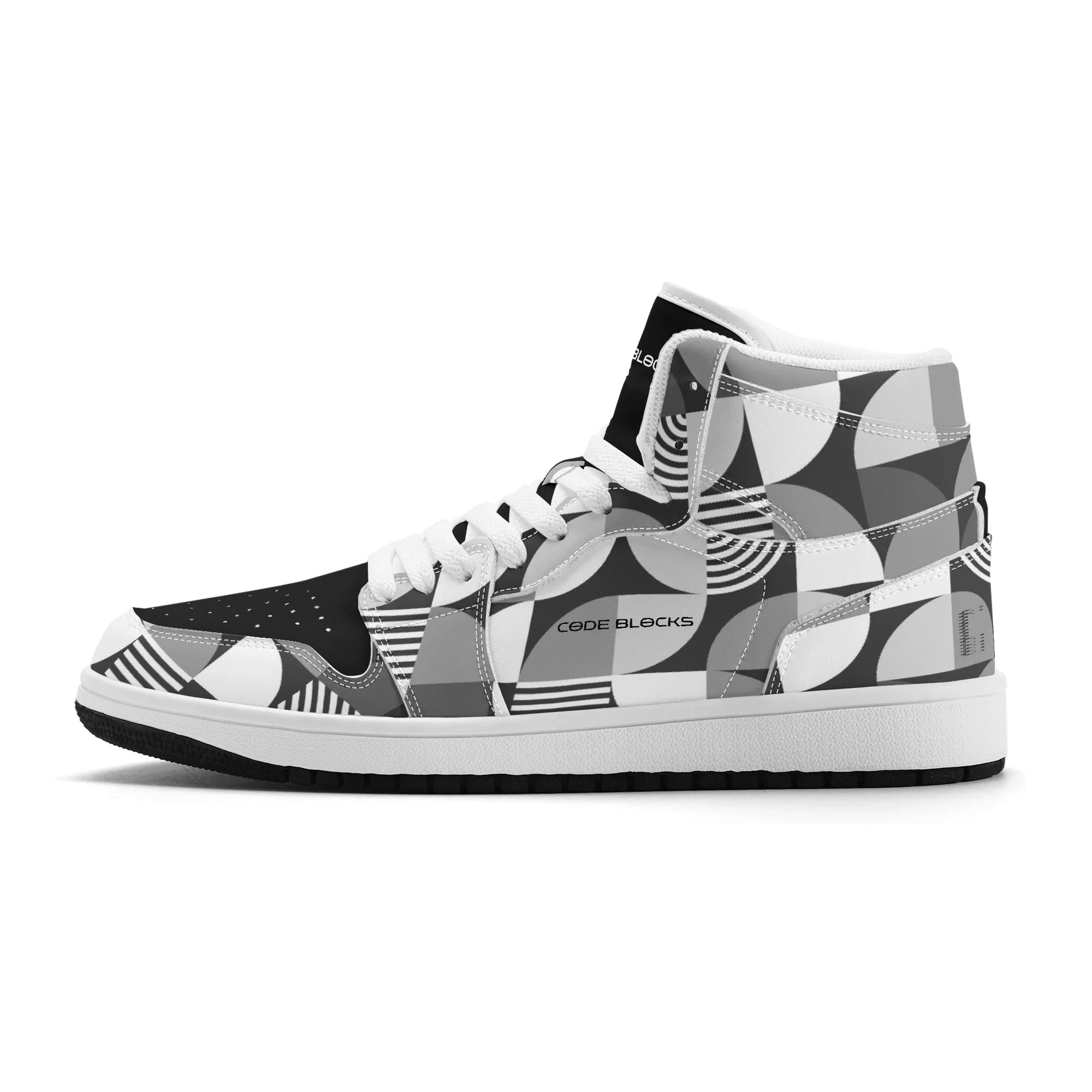 Mens Premium High Top Leather Sneakers