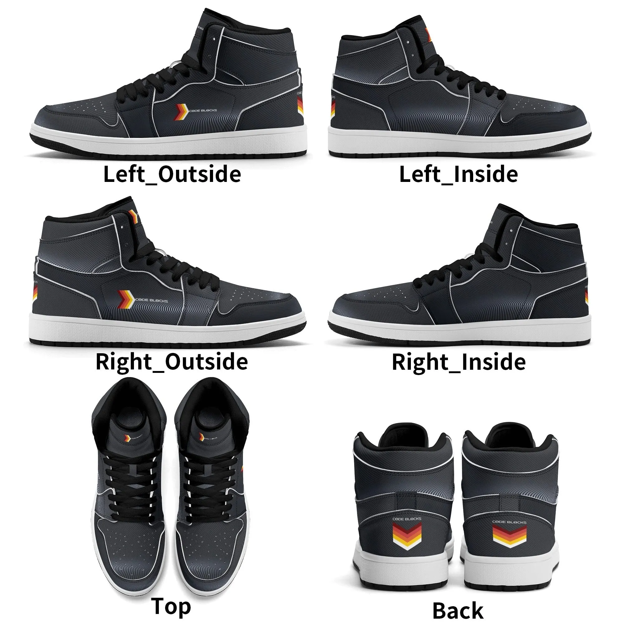 Mens Premium High Top Leather Sneakers