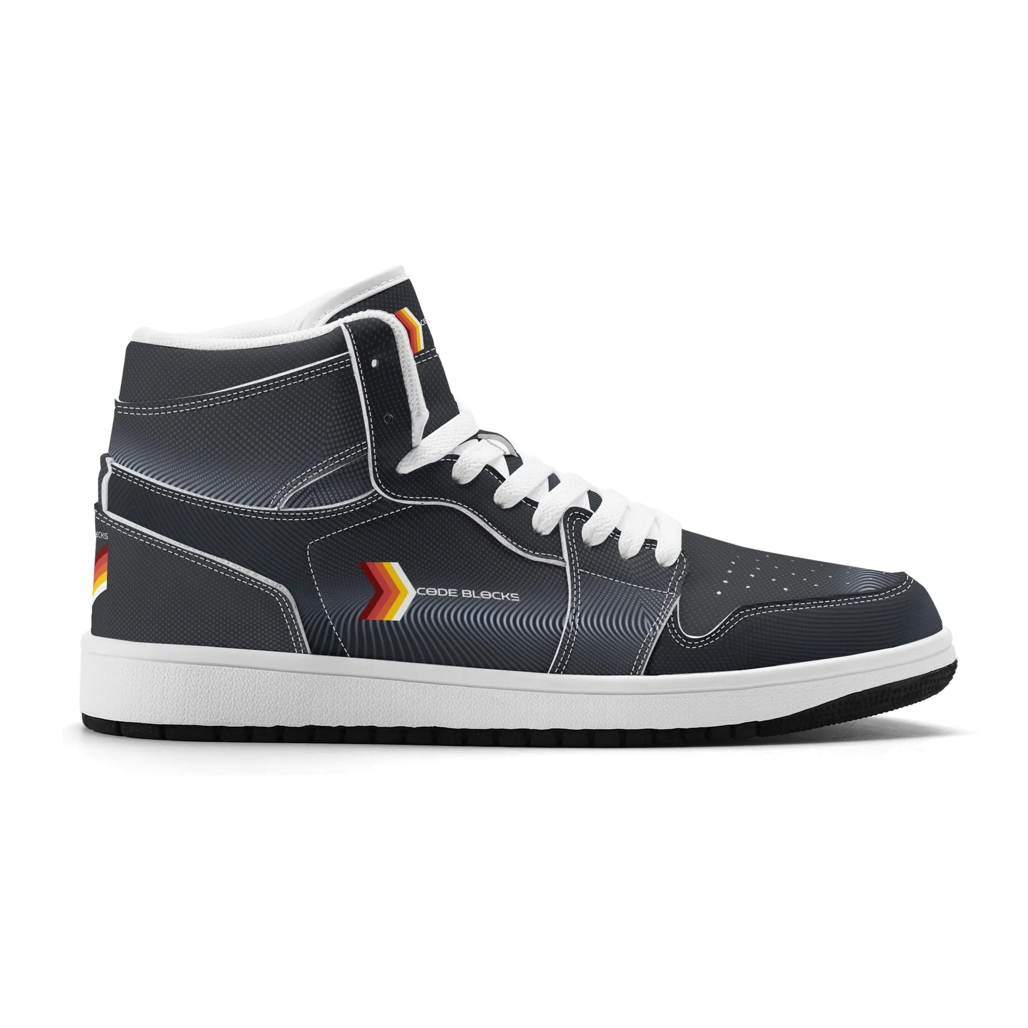 Mens Premium High Top Leather Sneakers