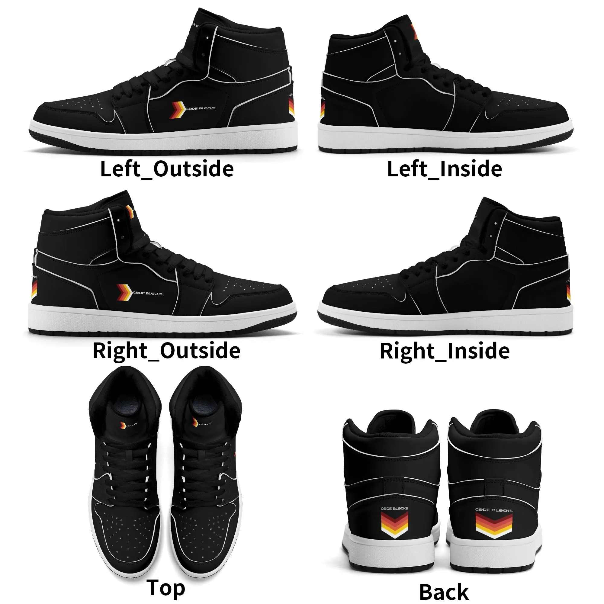 Mens Premium High Top Leather Sneakers