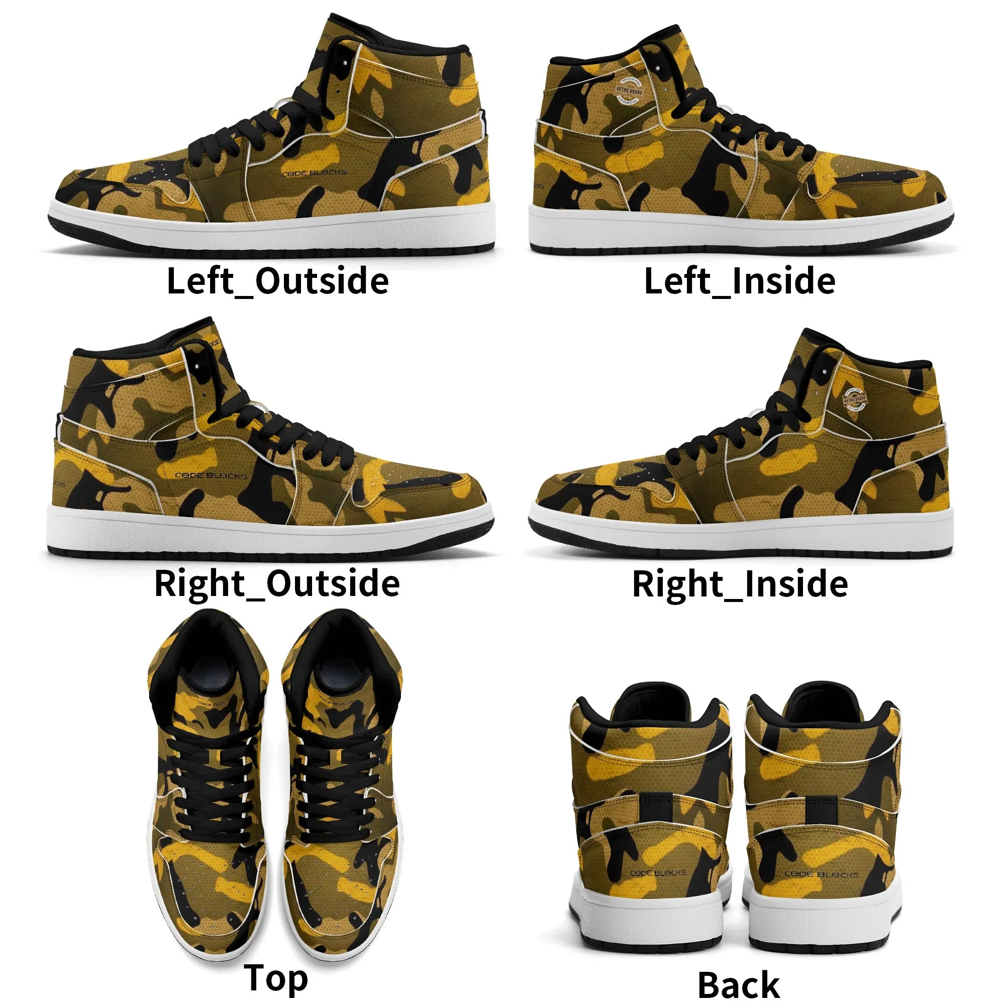 Mens Premium High Top Leather Sneakers