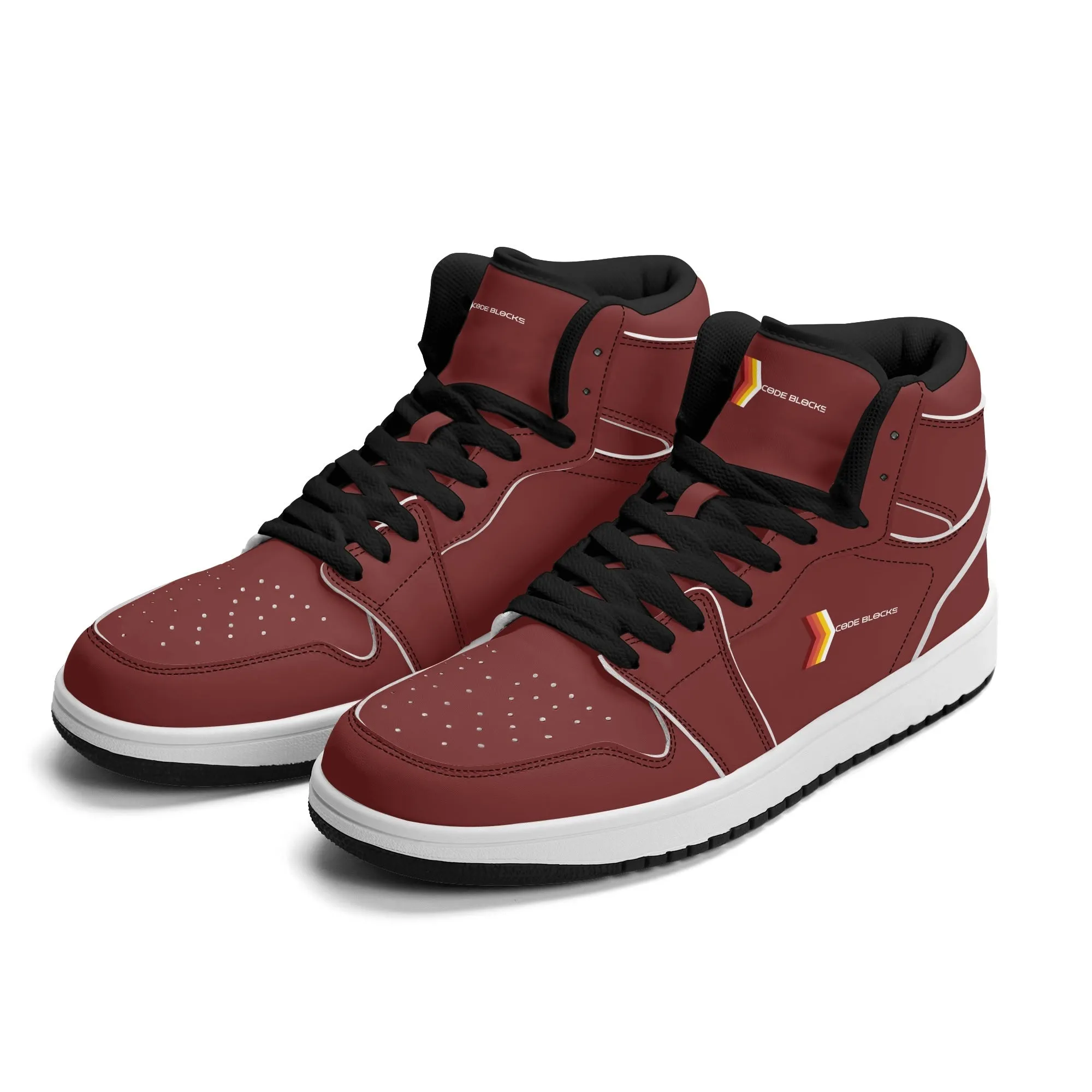 Mens Premium High Top Leather Sneakers
