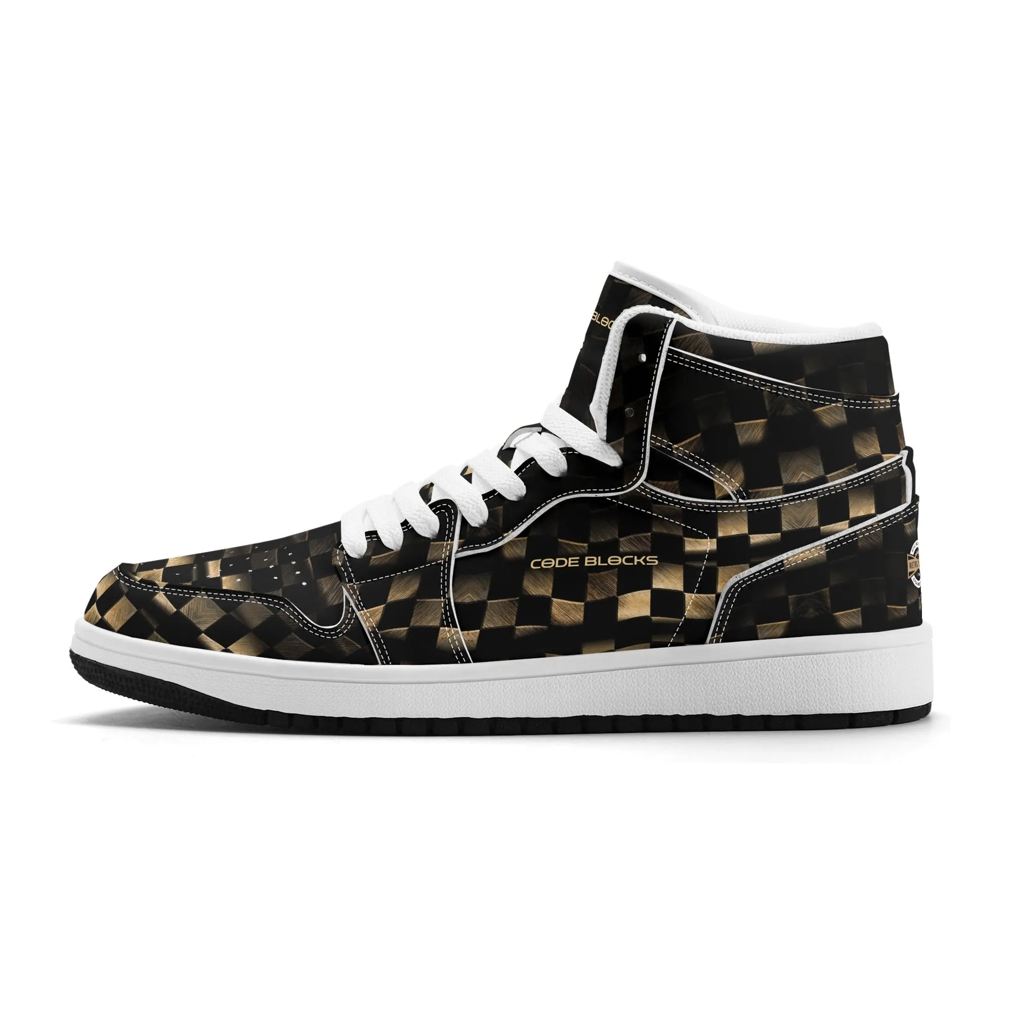 Mens Premium High Top Leather Sneakers