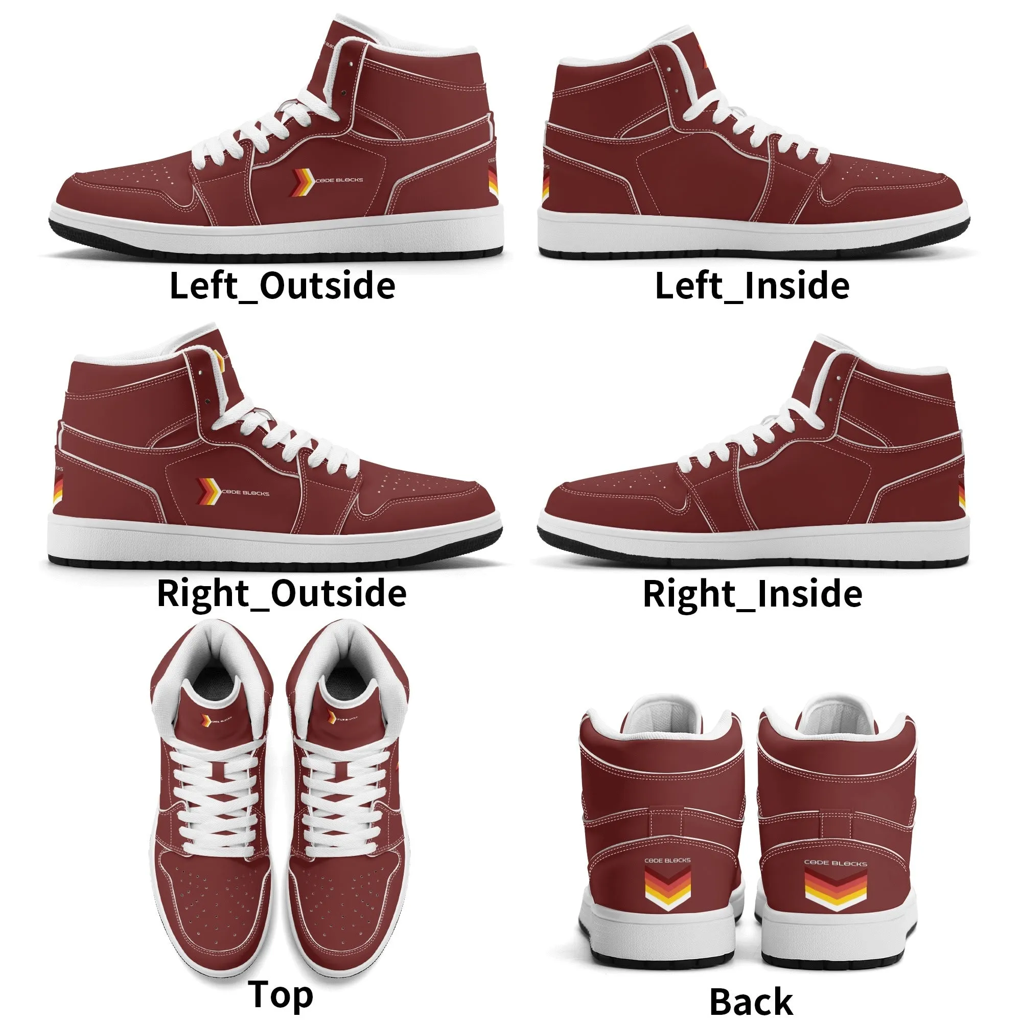 Mens Premium High Top Leather Sneakers