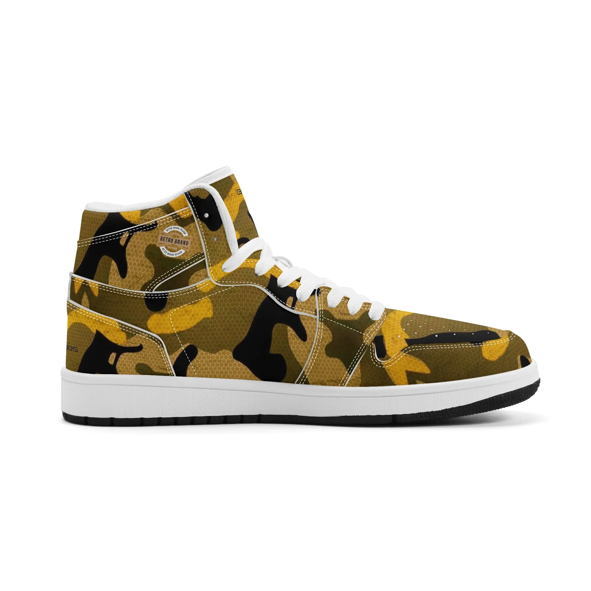 Mens Premium High Top Leather Sneakers