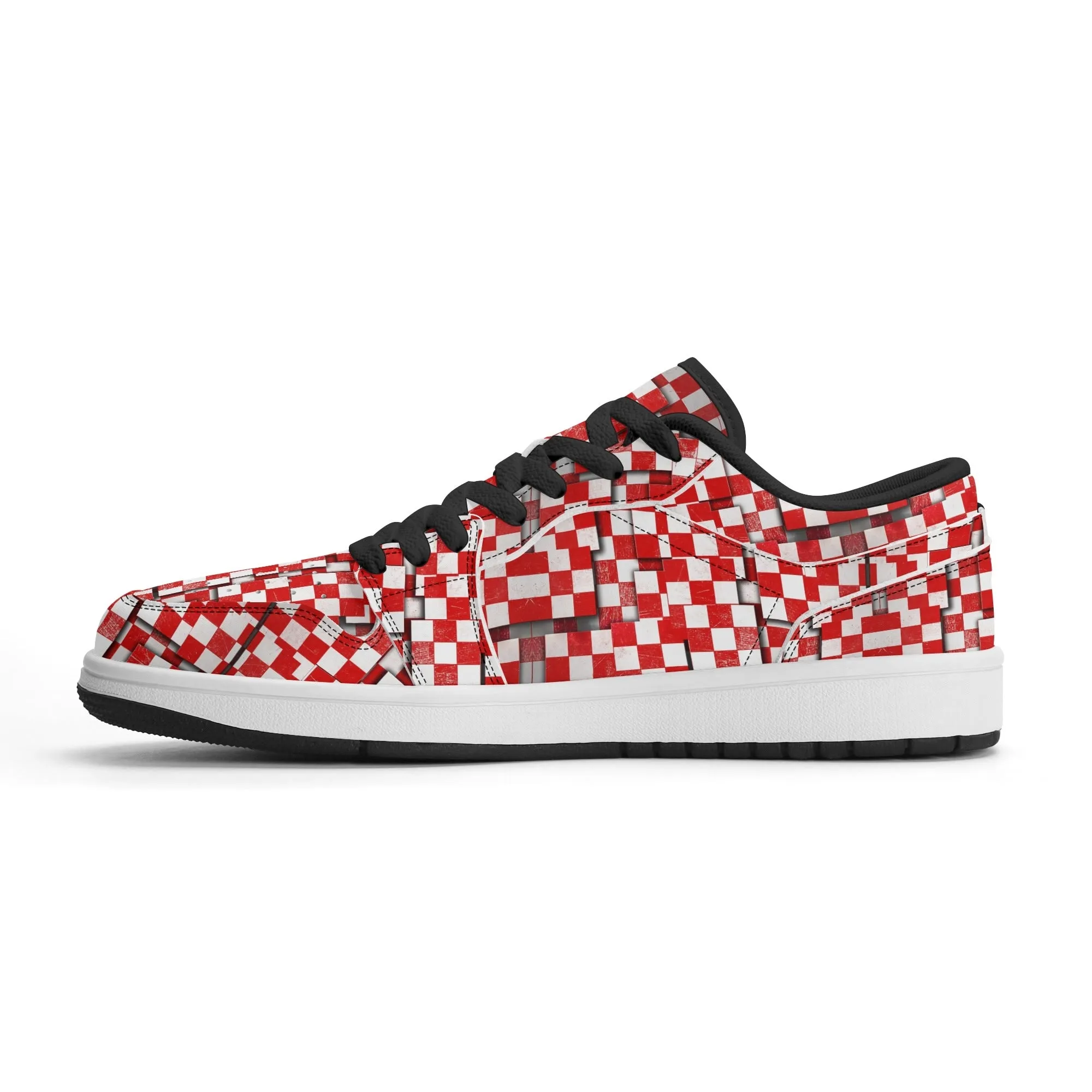 Mens Premium PU Leather Low Top Sneakers-V2