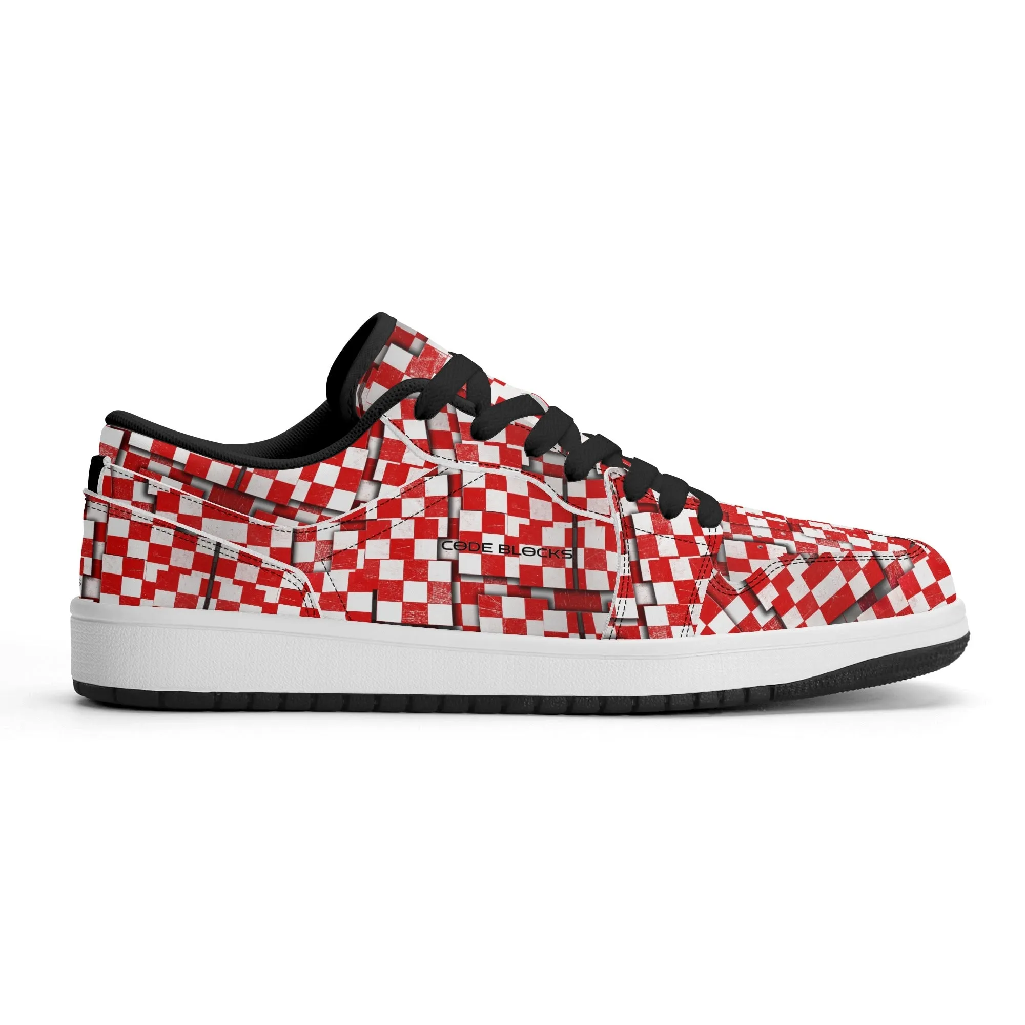 Mens Premium PU Leather Low Top Sneakers-V2