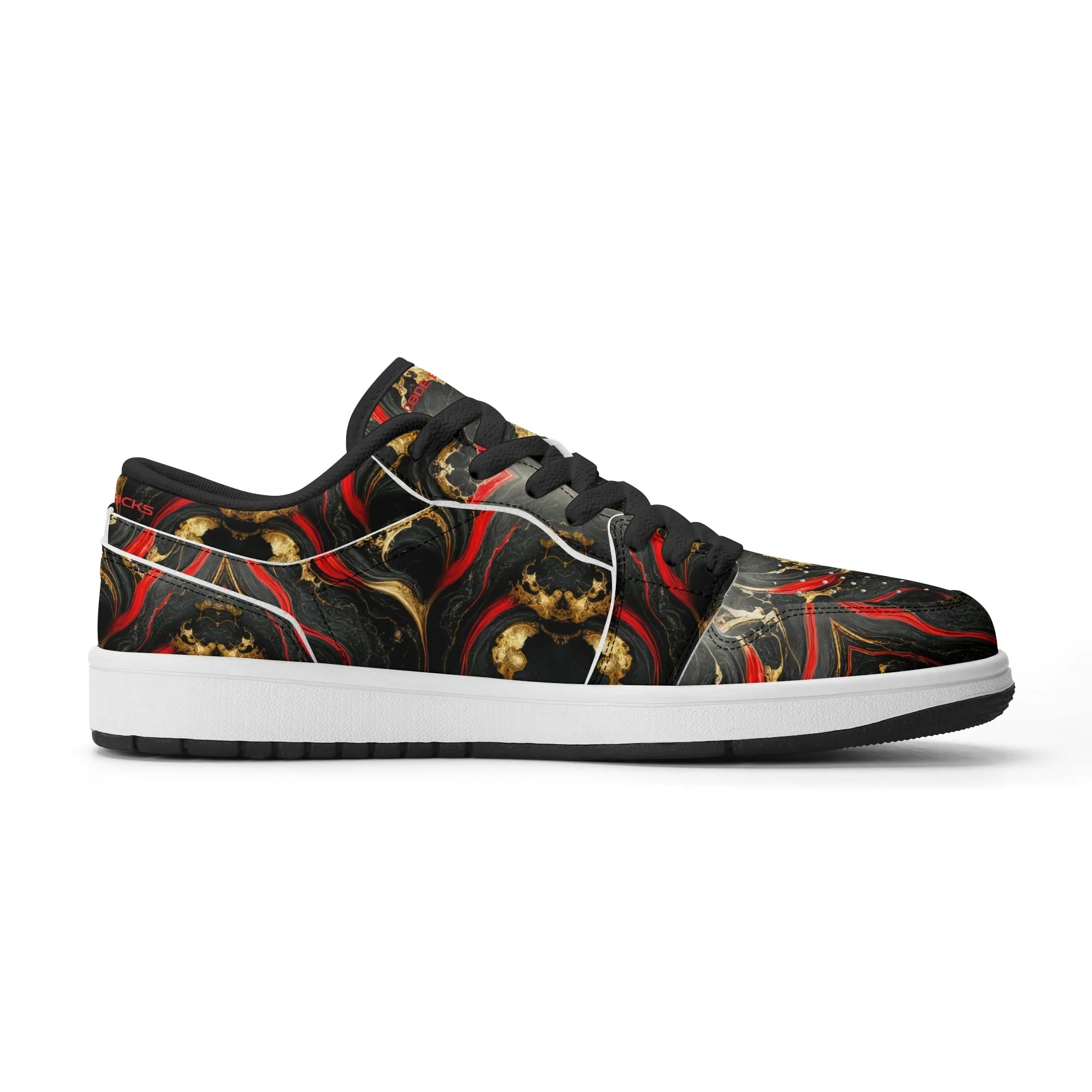 Mens Premium PU Leather Low Top Sneakers-V2