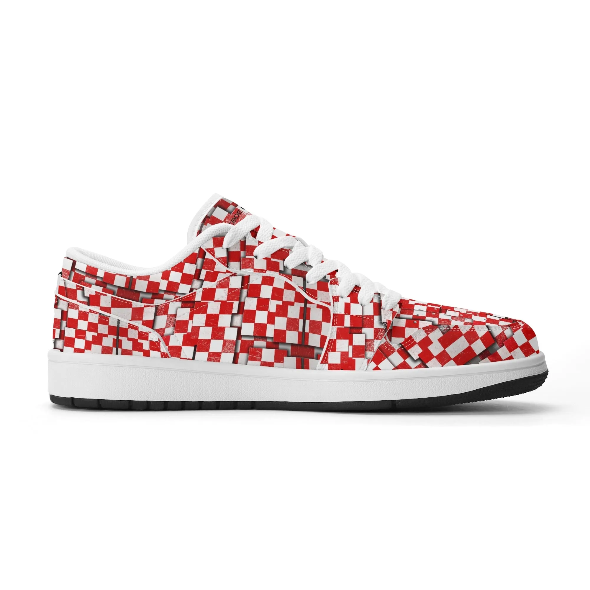 Mens Premium PU Leather Low Top Sneakers-V2