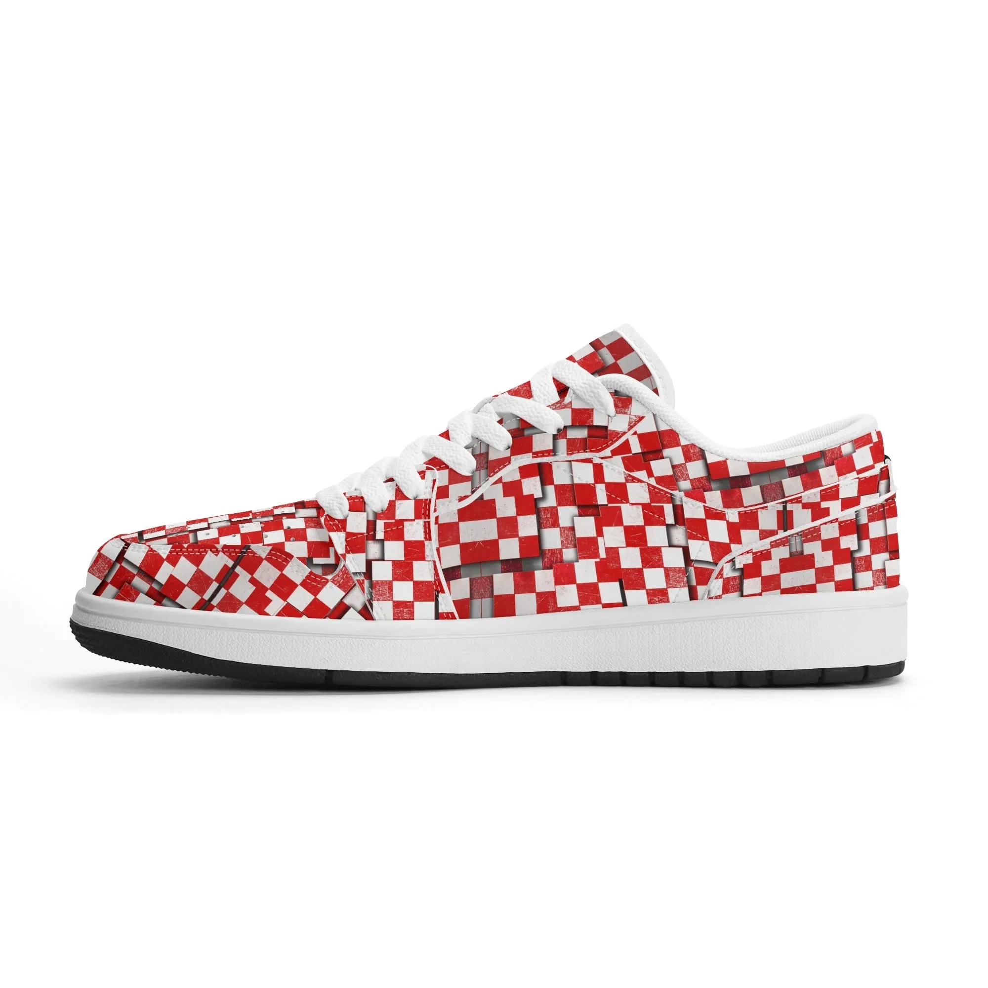 Mens Premium PU Leather Low Top Sneakers-V2