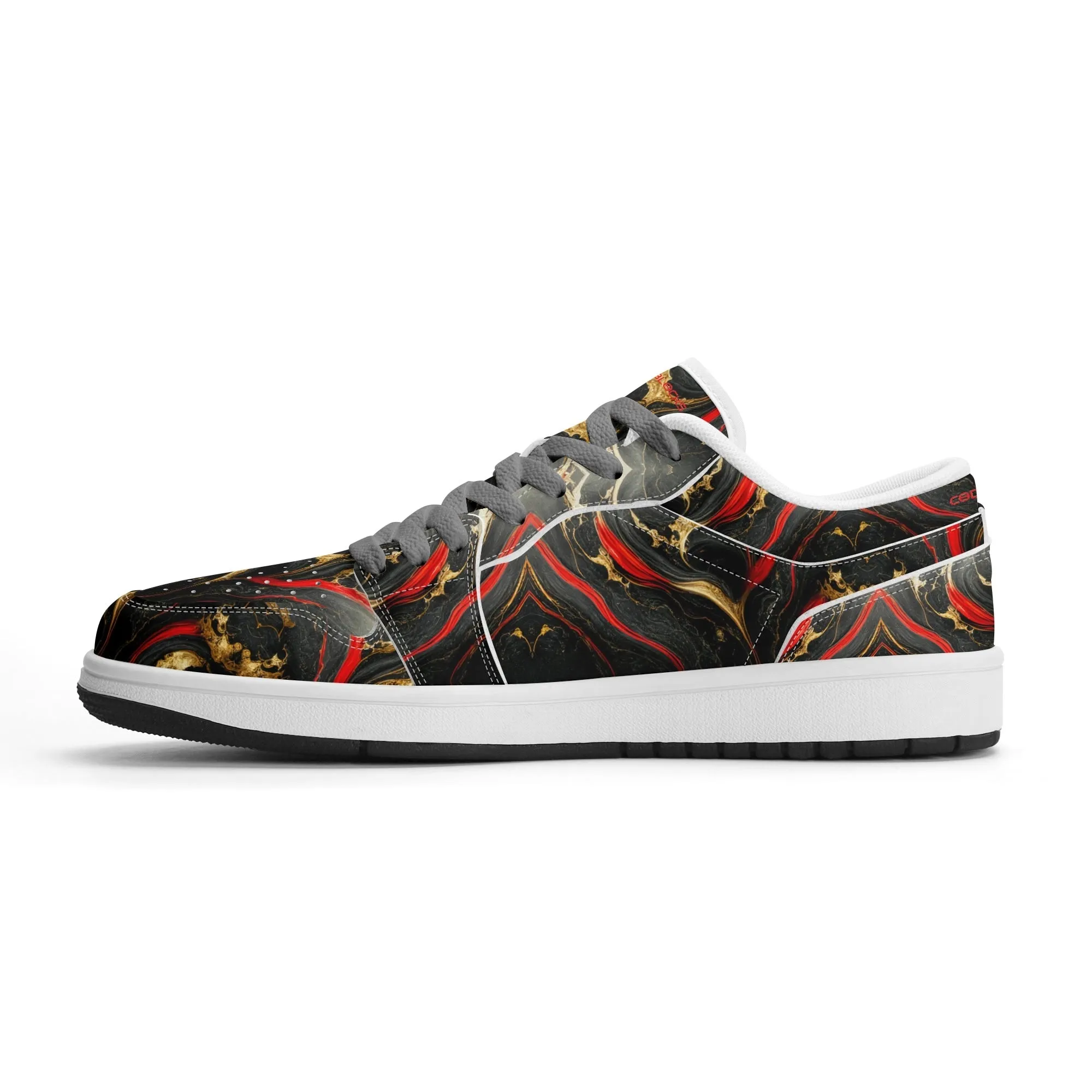 Mens Premium PU Leather Low Top Sneakers-V2