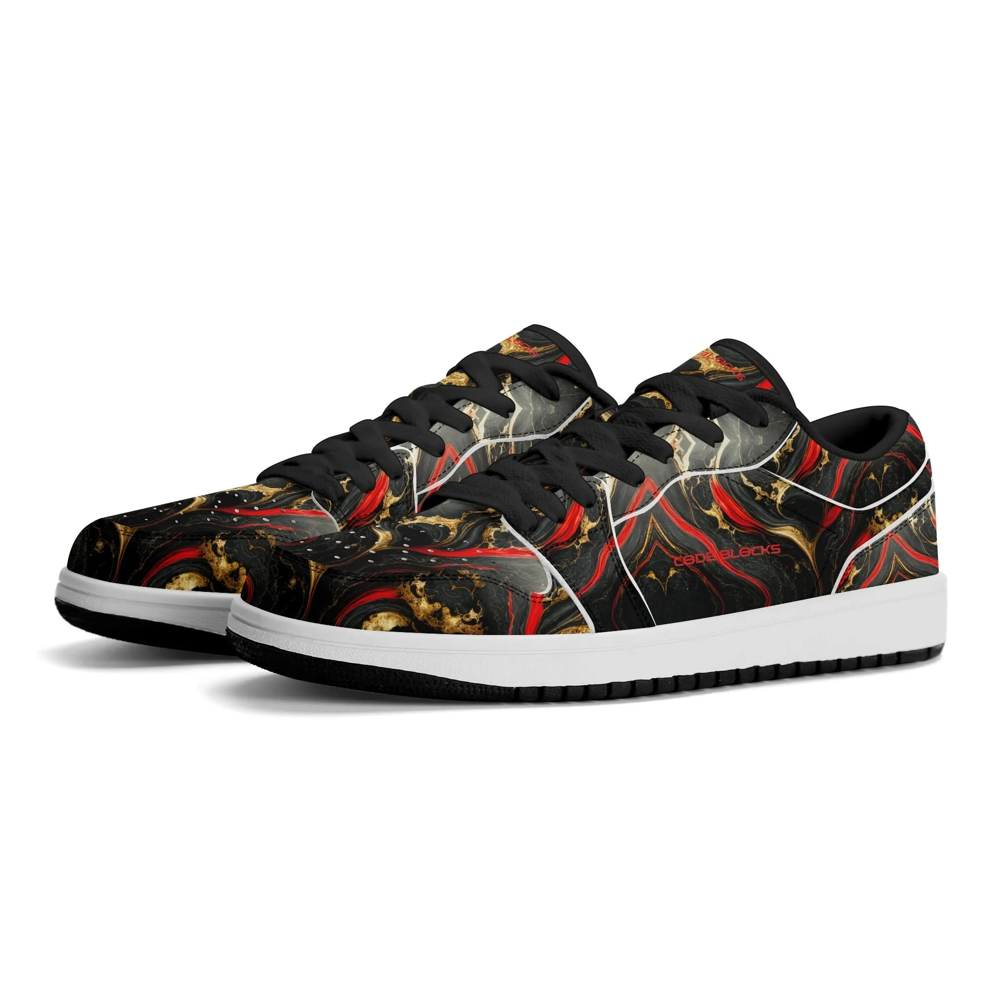 Mens Premium PU Leather Low Top Sneakers-V2