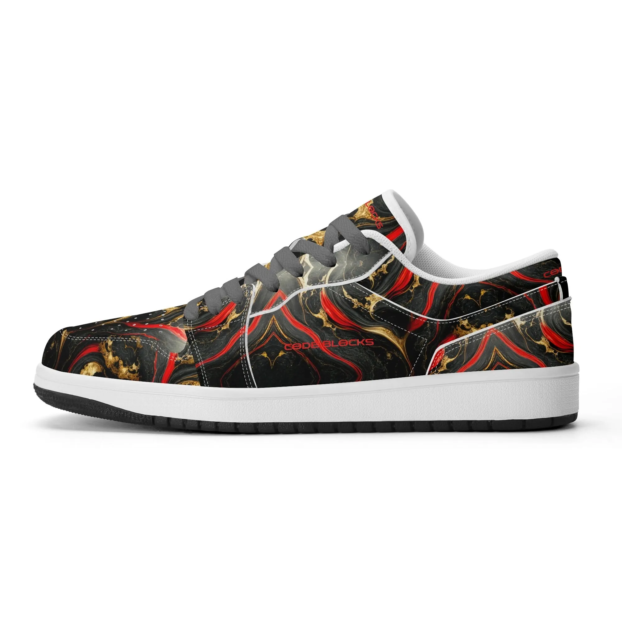 Mens Premium PU Leather Low Top Sneakers-V2