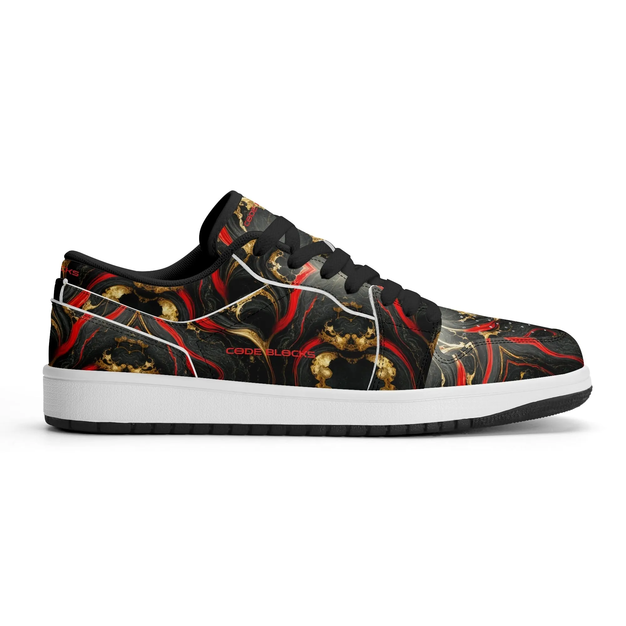 Mens Premium PU Leather Low Top Sneakers-V2