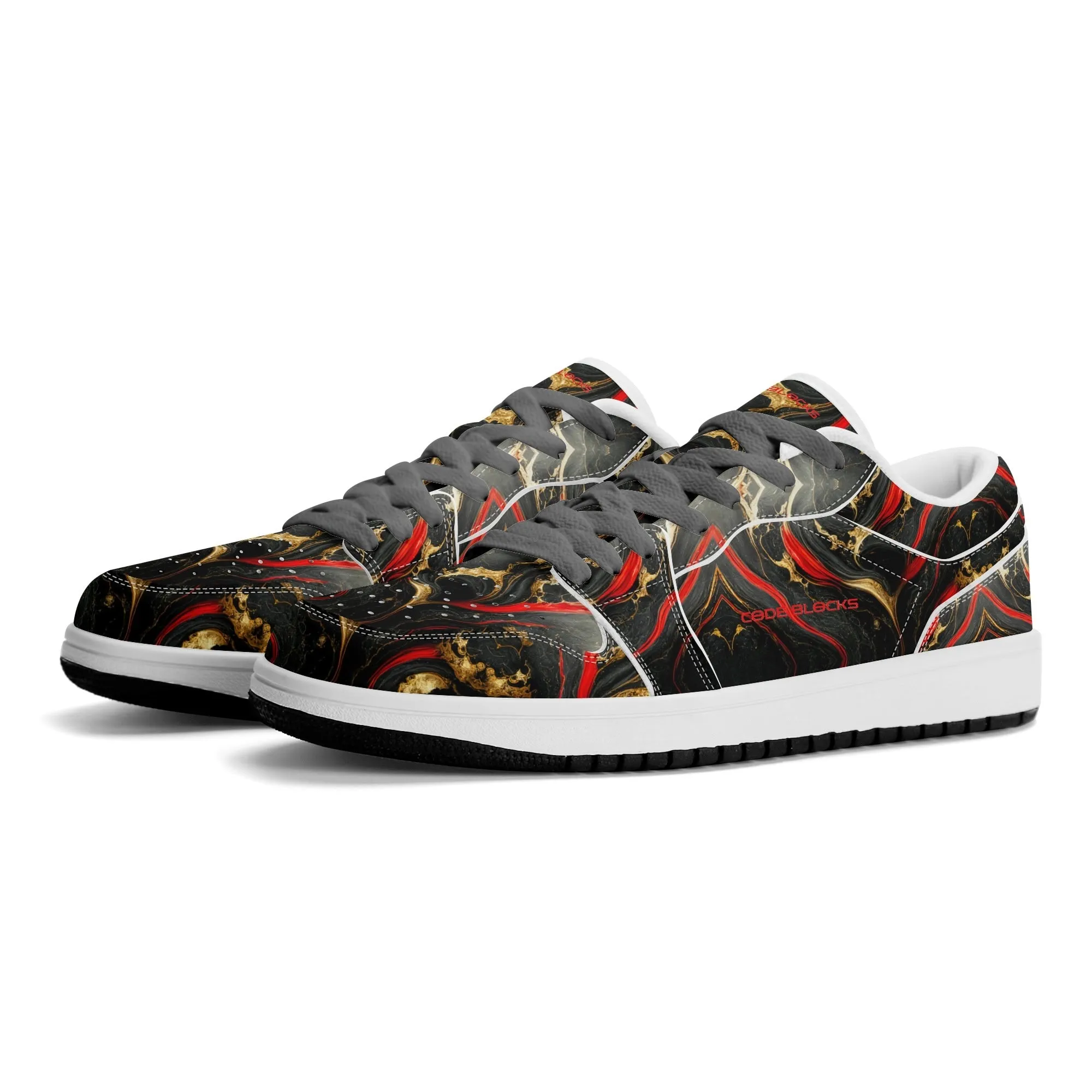 Mens Premium PU Leather Low Top Sneakers-V2