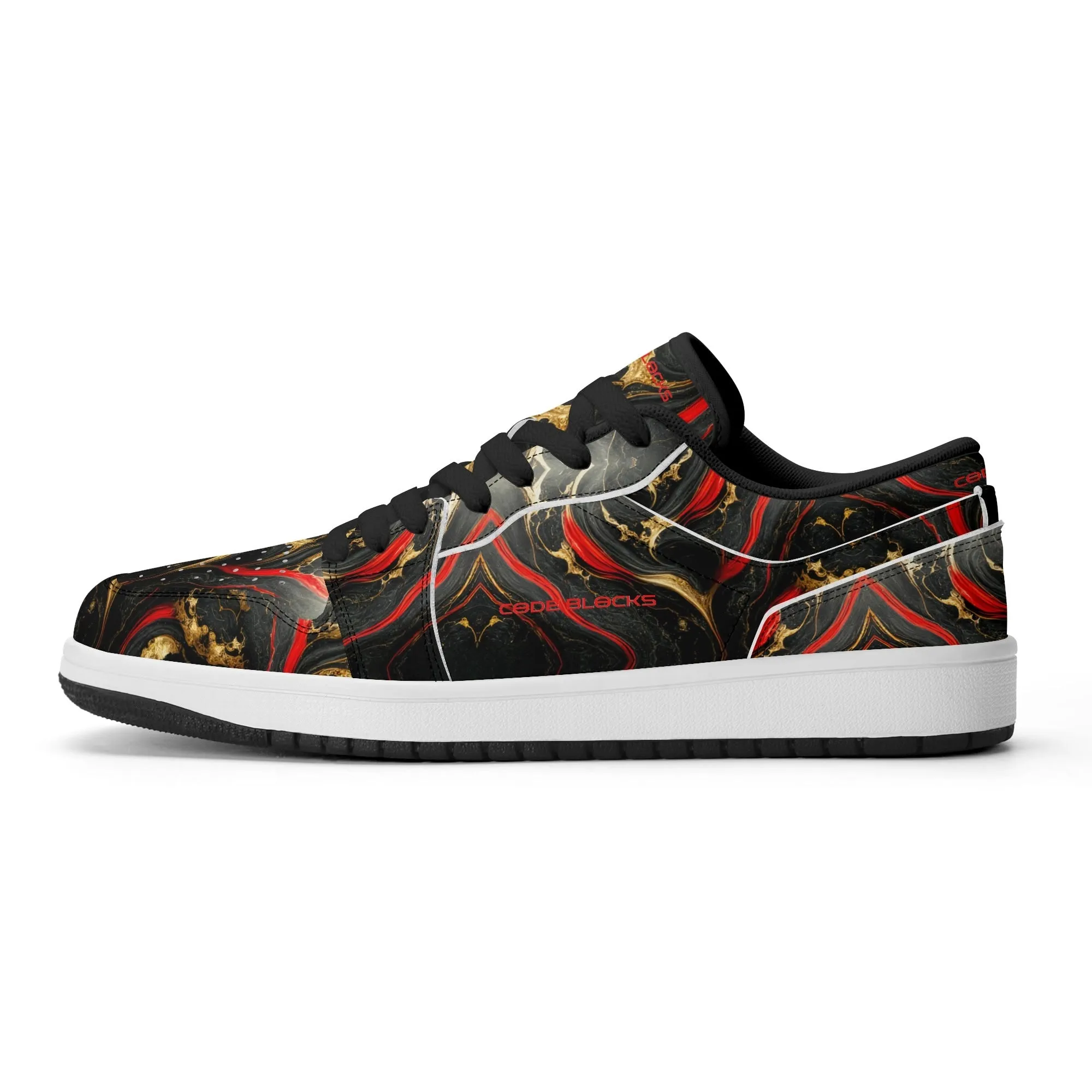 Mens Premium PU Leather Low Top Sneakers-V2