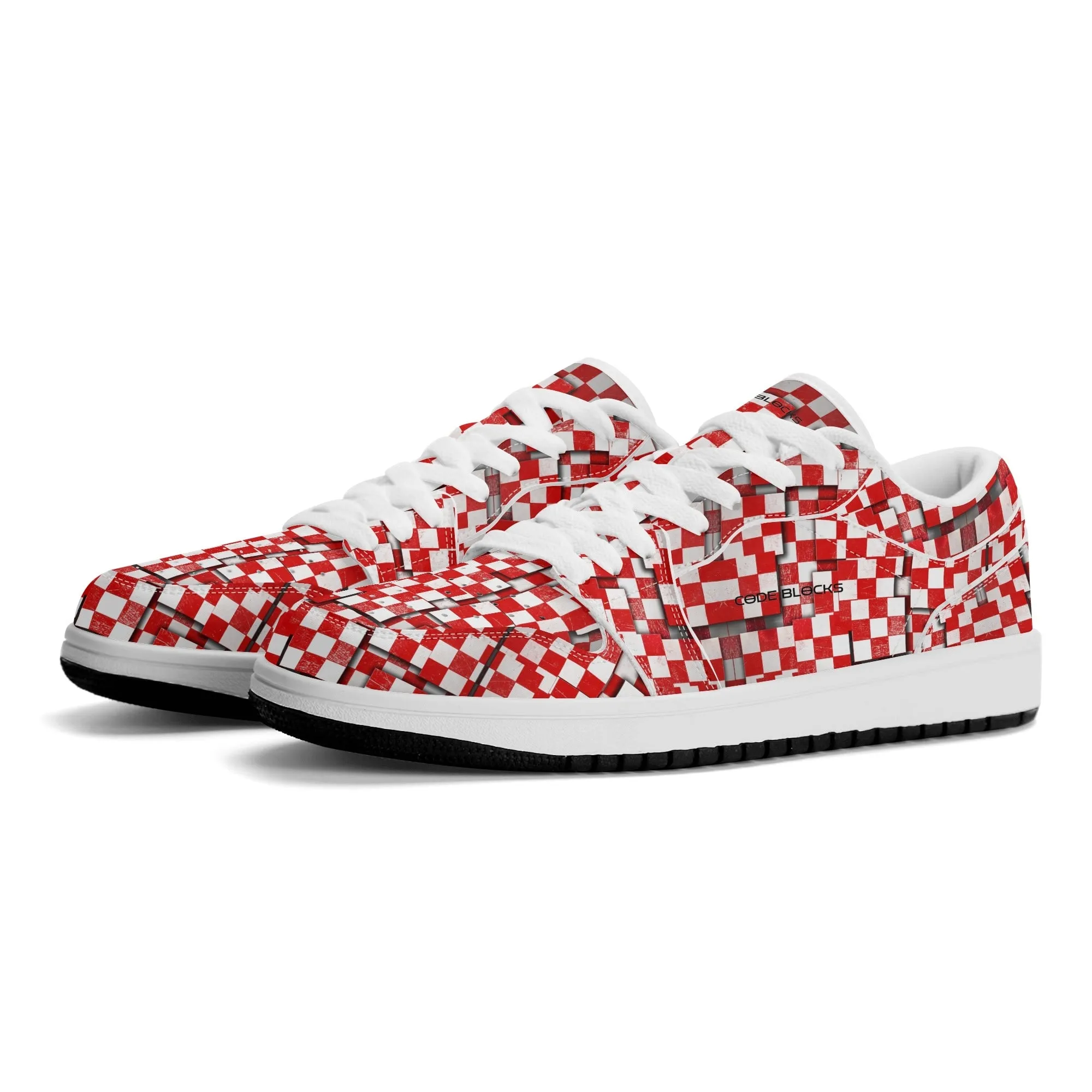 Mens Premium PU Leather Low Top Sneakers-V2