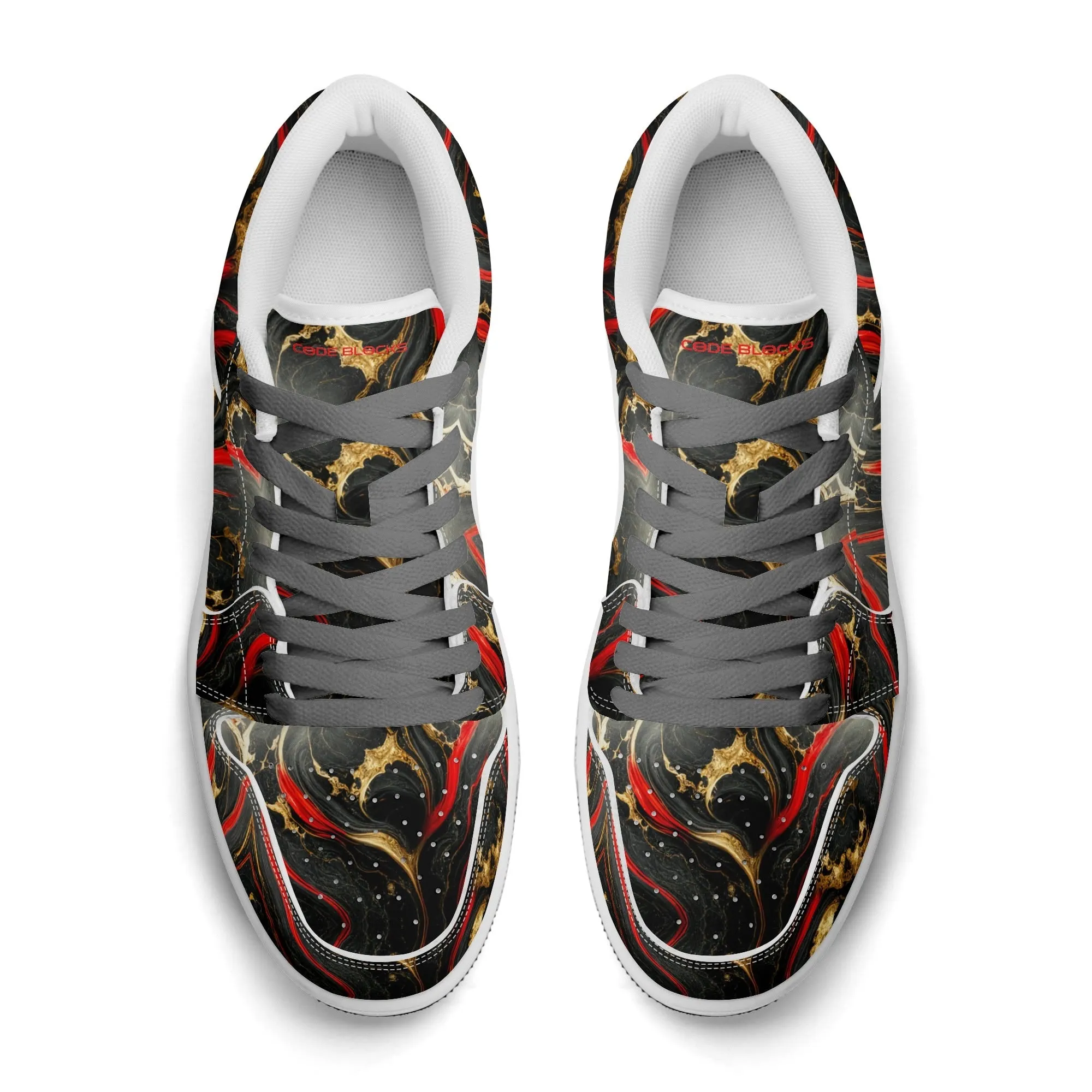 Mens Premium PU Leather Low Top Sneakers-V2