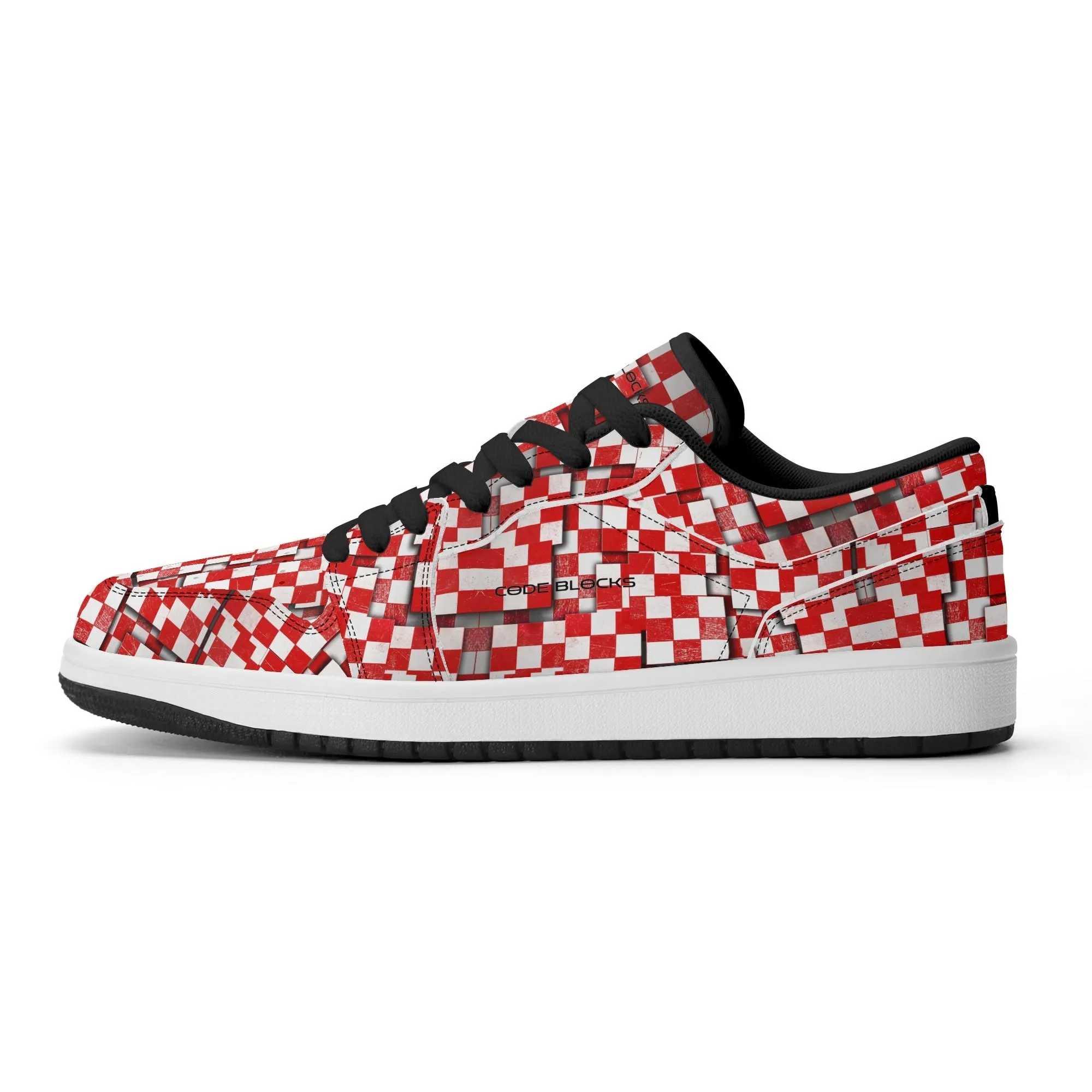 Mens Premium PU Leather Low Top Sneakers-V2