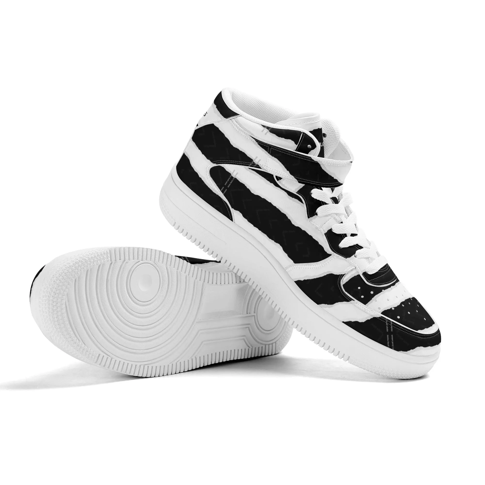Mens Upgraded High Top Leather Sneakers
