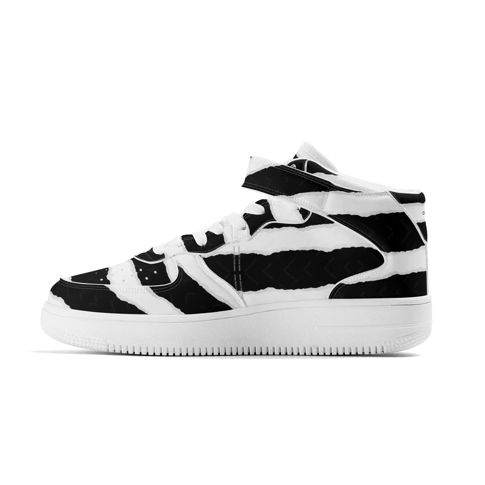 Mens Upgraded High Top Leather Sneakers