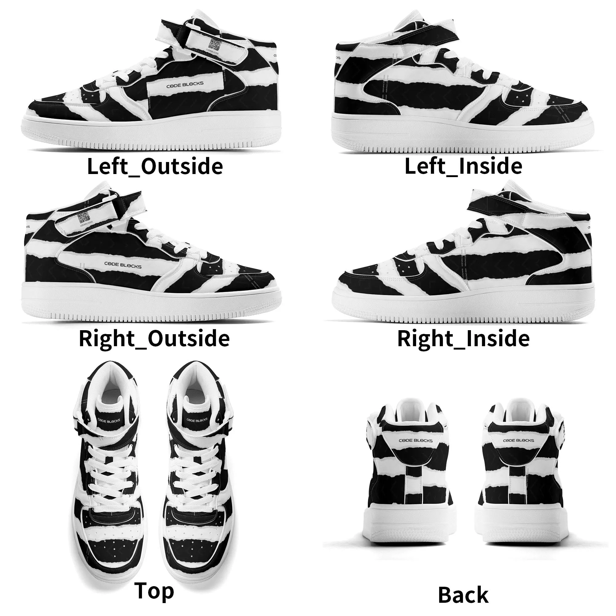 Mens Upgraded High Top Leather Sneakers