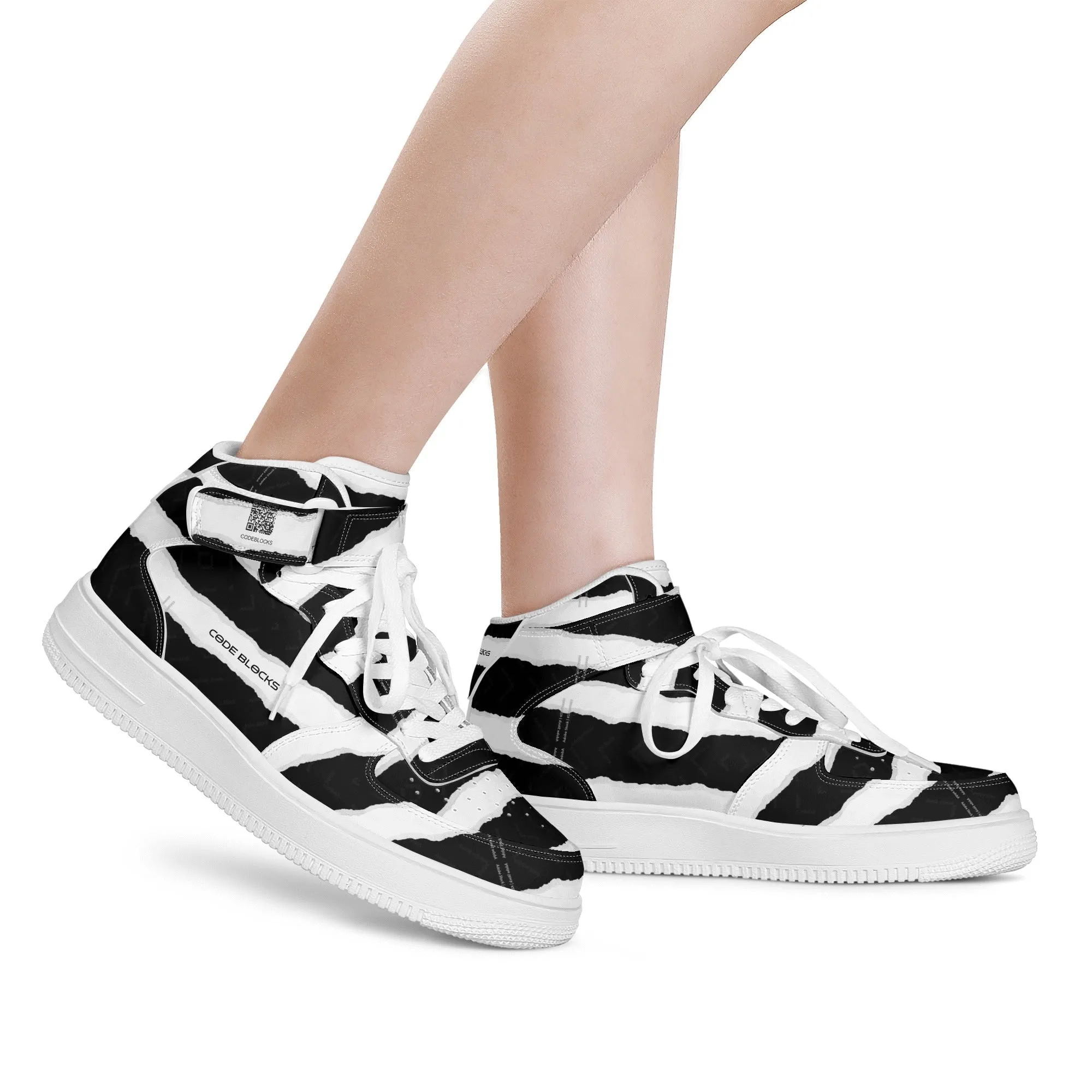 Mens Upgraded High Top Leather Sneakers