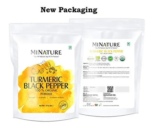 Mi naturaleza polvo de pimienta negra de cúrcuma, curcuma Longa con Piper nigrum, promueve saludable estrés y respuesta inflamatoria, vegano, sin gluten, sin OGM 8 ounce, 0.5 lb