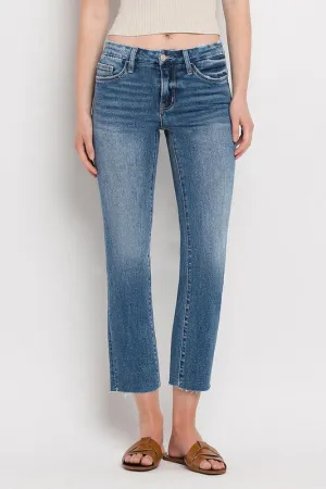 Mid Rise Crop Slim Straight Jeans, Vervet by Flying Monkey