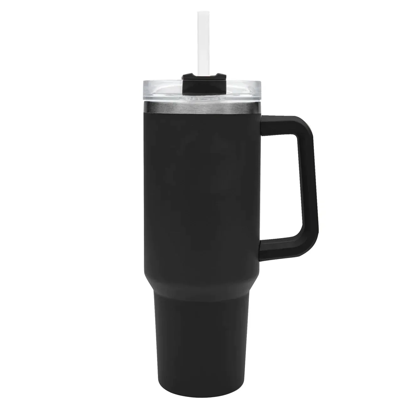 NEW FUNUS 40 oz Tumbler with Handle and Straw Lid | Insulated Reusable Leakproof Stainless Steel Water Bottle Travel Mug for hot & cold liquids - Black