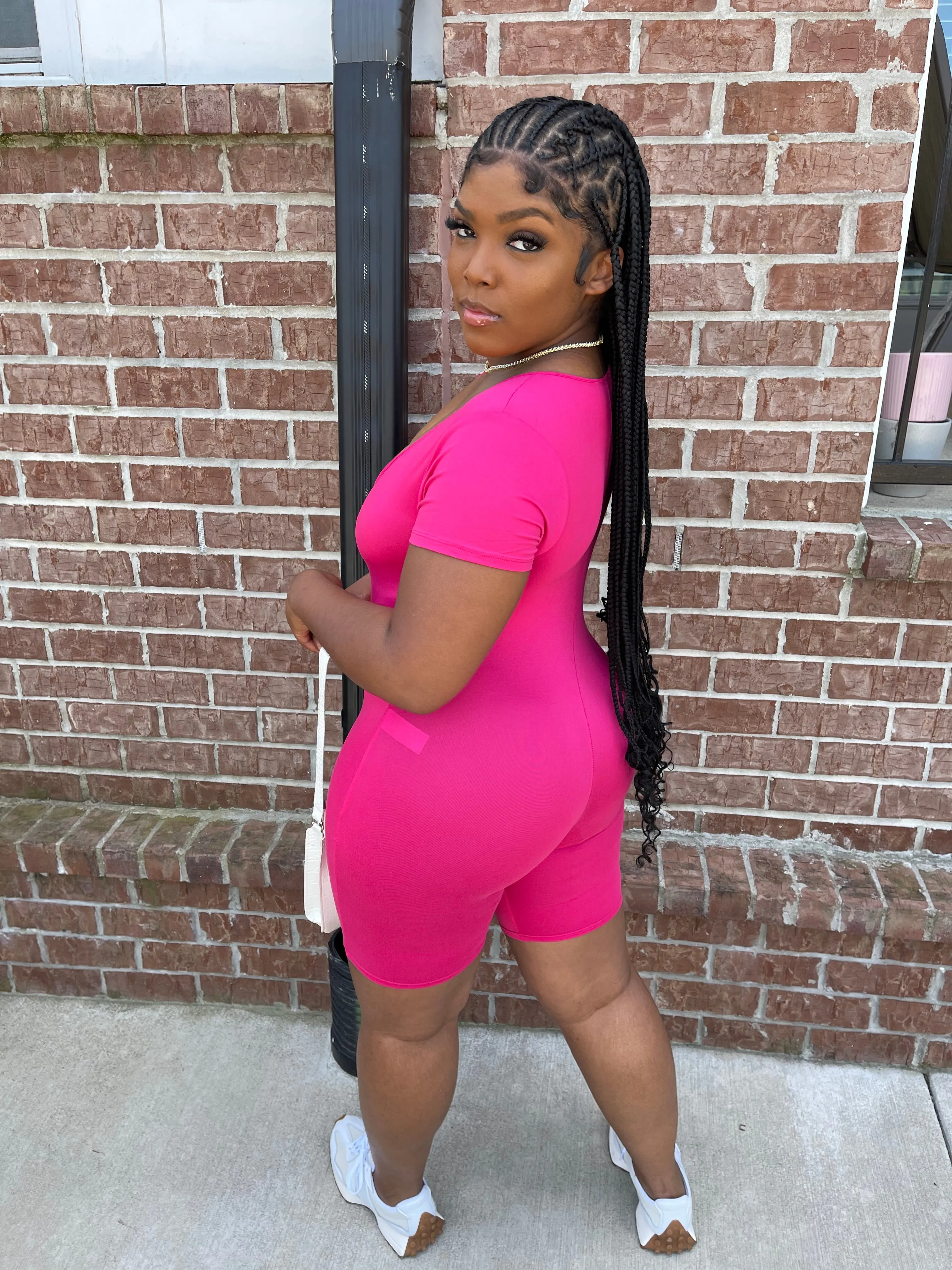 Not So Basic Romper (Pink & Black)