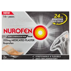 Nurofen Pain RELIEF 200mg Medicated Plaster X2  16 Years