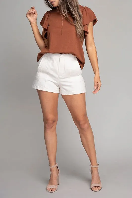 Nuvi Apparel Ruffle sleeve top