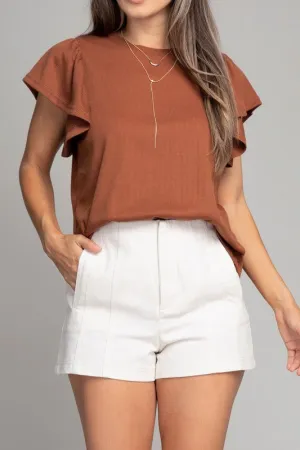 Nuvi Apparel Ruffle sleeve top