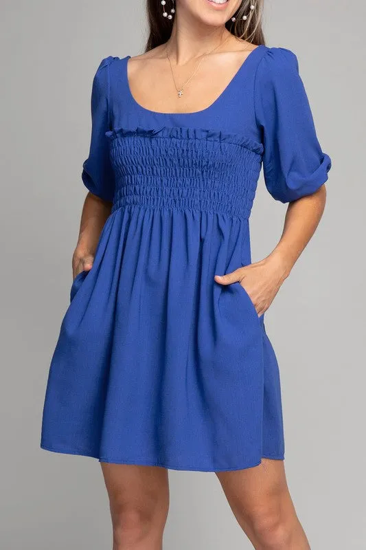 Nuvi Apparel Smocked mini dress