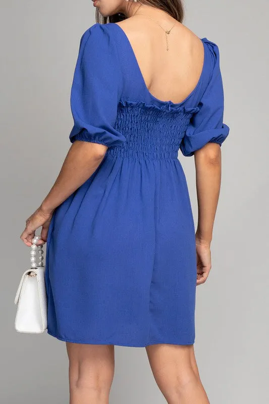 Nuvi Apparel Smocked mini dress