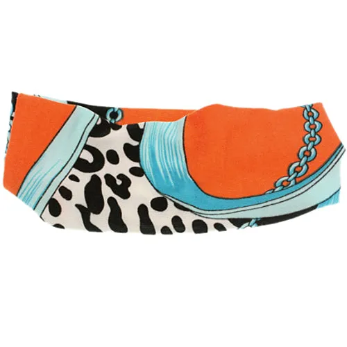 Orange Multicolor Chain Link Stretch Fabric Headband