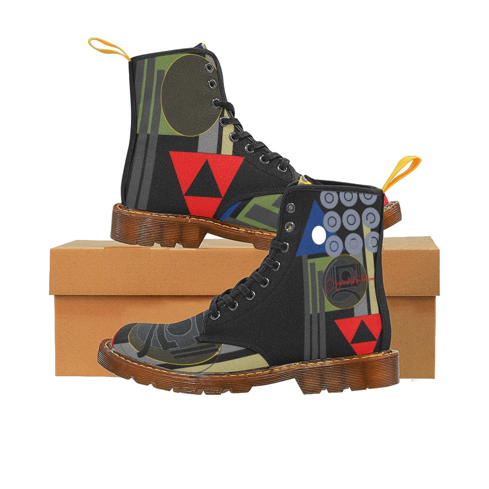 Origen Destination Signature Women's  Martin Boots (Oliv-Red-Blu)